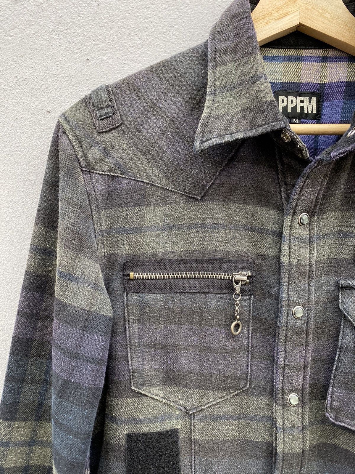 Japanese Brand 💥Vintage RARE 90s PPFM Parachute Checkered Snap Pearl Button Size US M / EU 48-50 / 2 - 6 Thumbnail