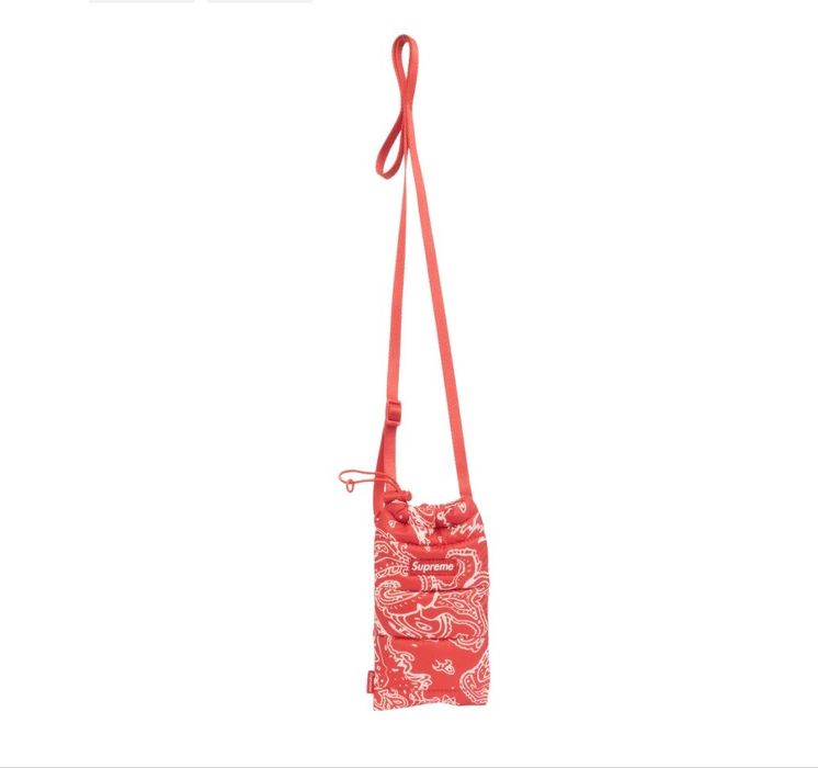Supreme New Supreme FW22 Puffer Neck Pouch in Red Bandana Paisley | Grailed