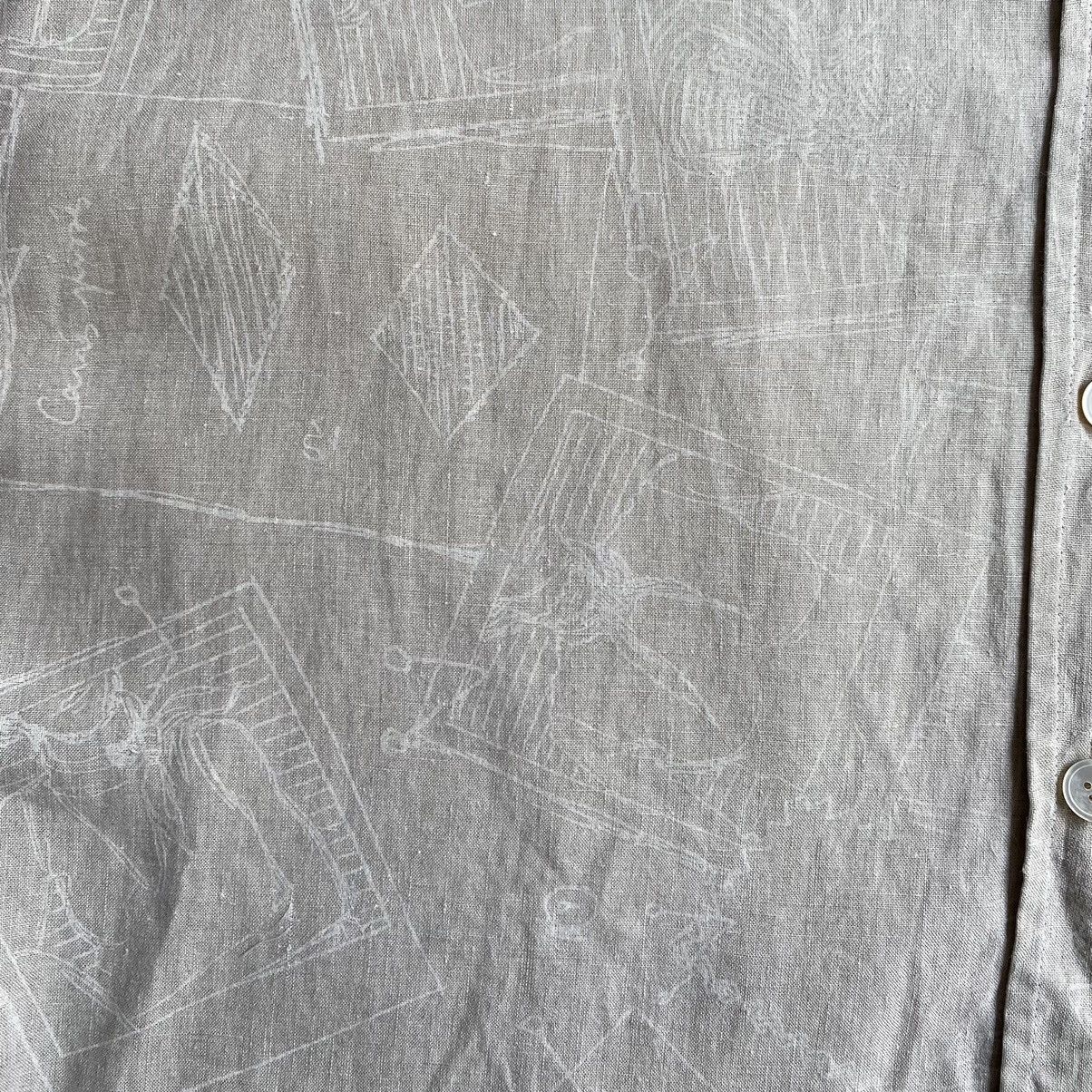 Hermes Hermes By Margiela Drawing Print Linen Shirt Size M / US 6-8 / IT 42-44 - 6 Thumbnail