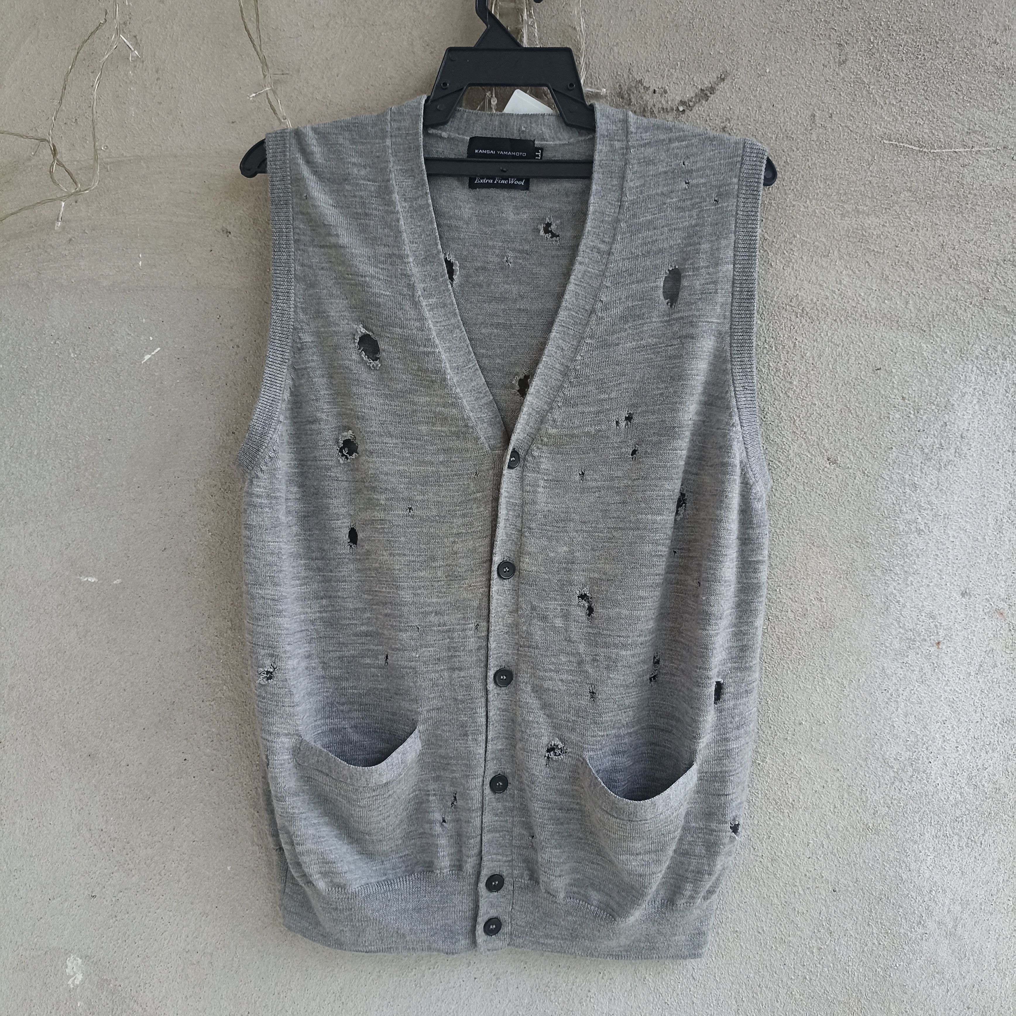 Japanese Brand Kansai yamamoto custom distressed vest Size US M / EU 48-50 / 2 - 1 Thumbnail