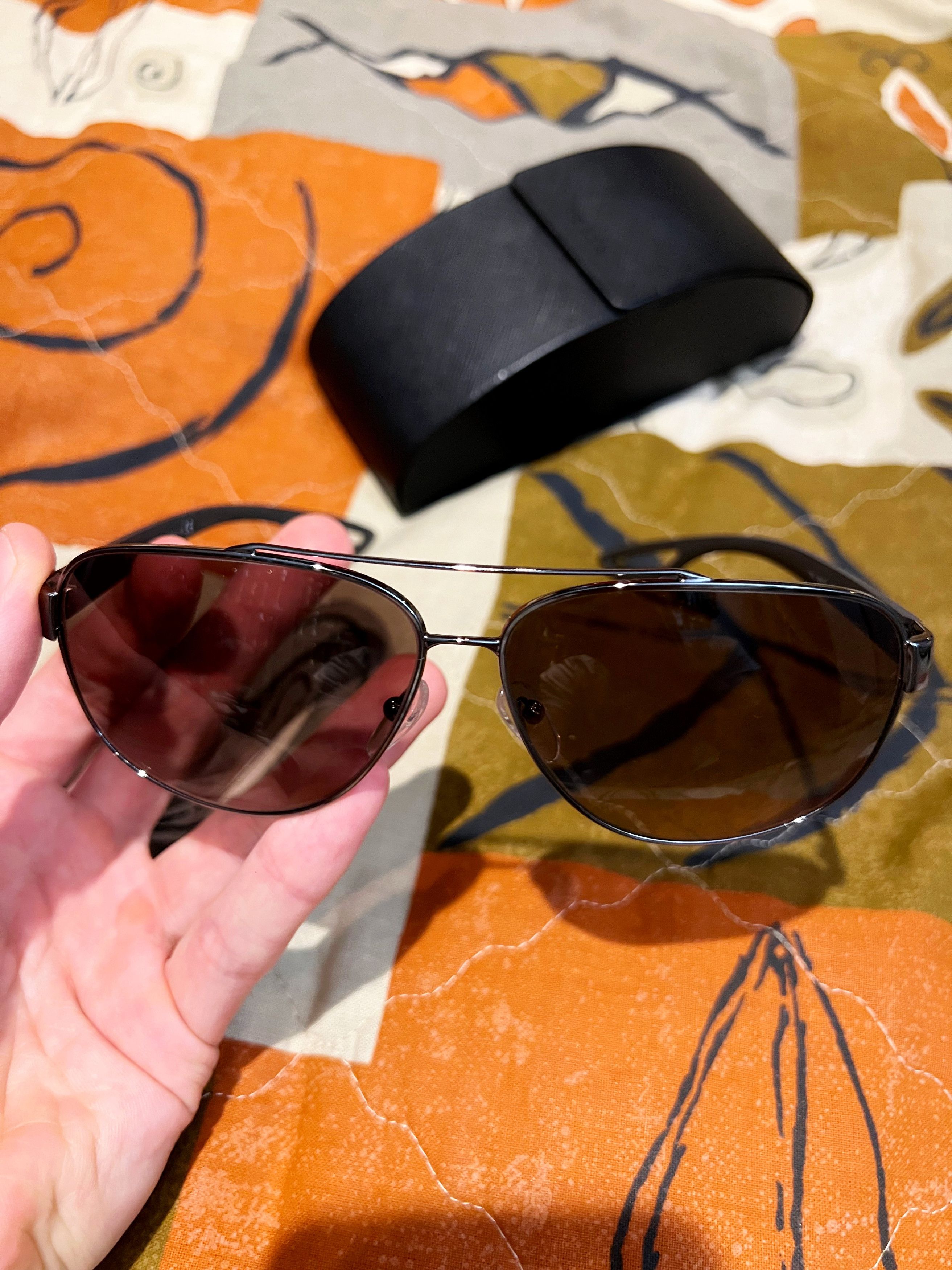 Prada Prada Men Sunglasses Glasses Aviator Grey Black Size ONE SIZE - 2 Thumbnail