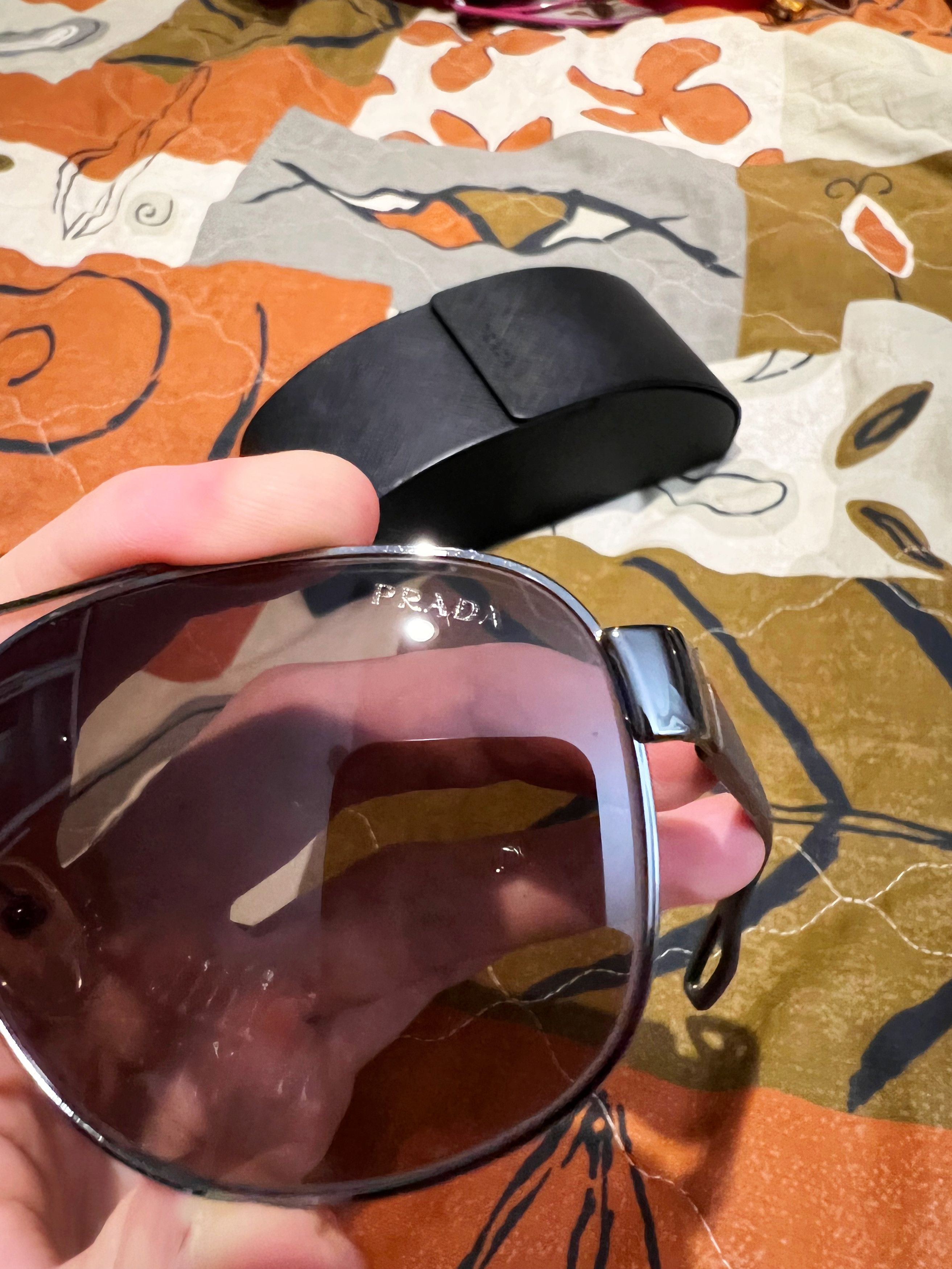 Prada Prada Men Sunglasses Glasses Aviator Grey Black Size ONE SIZE - 3 Thumbnail