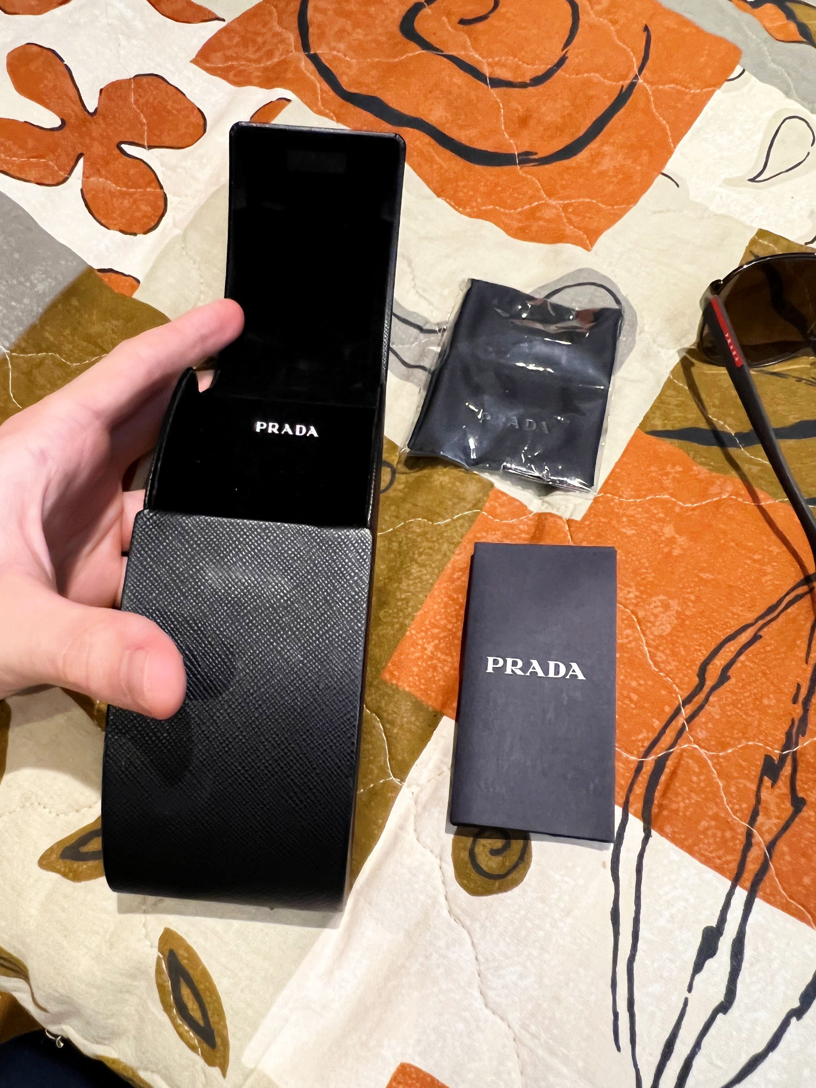 Prada Prada Men Sunglasses Glasses Aviator Grey Black Size ONE SIZE - 9 Thumbnail
