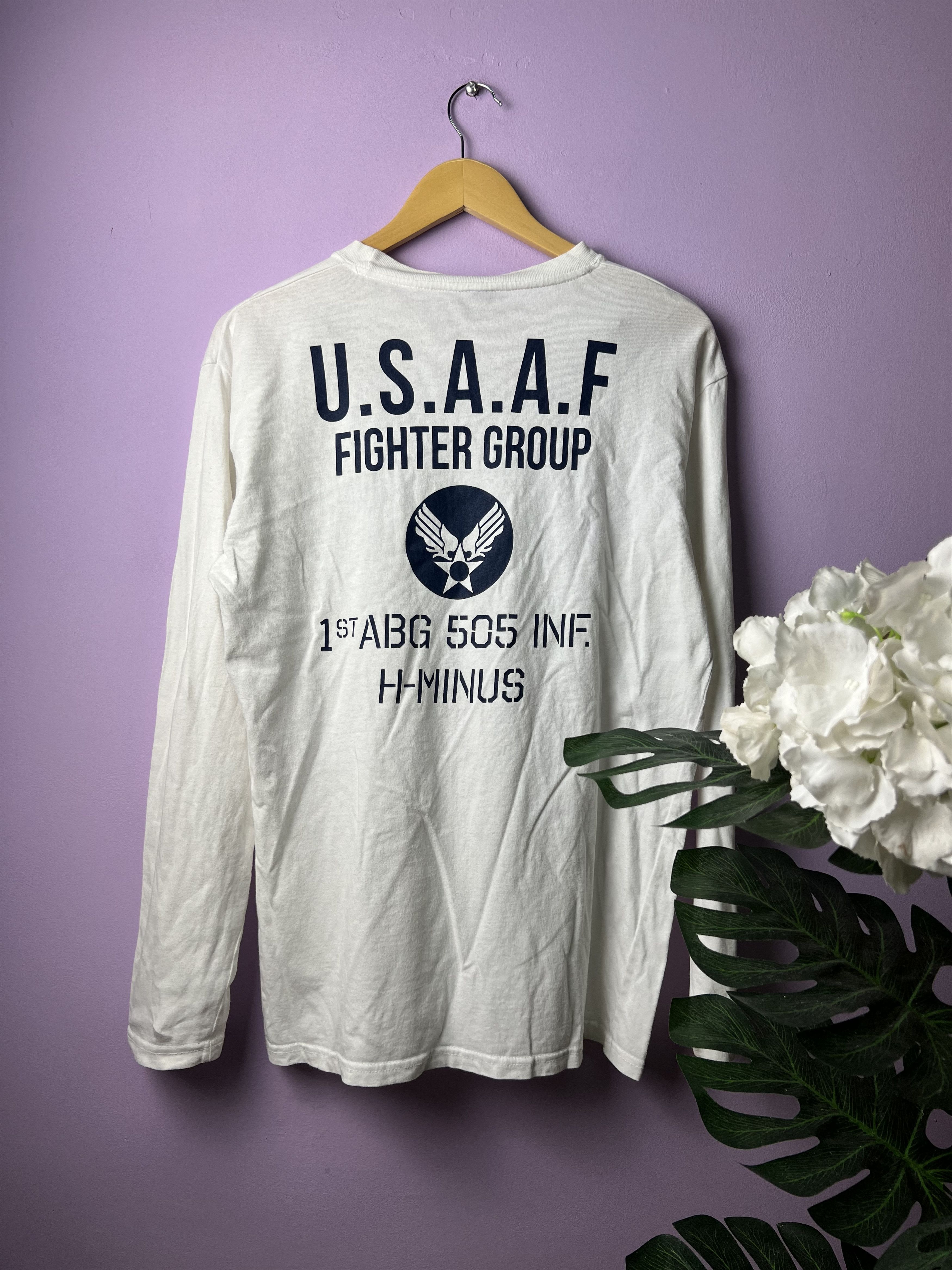 Japanese Brand 🔥Vintage Barcedos Usaaf Fighter LS Tees Size US M / EU 48-50 / 2 - 2 Thumbnail