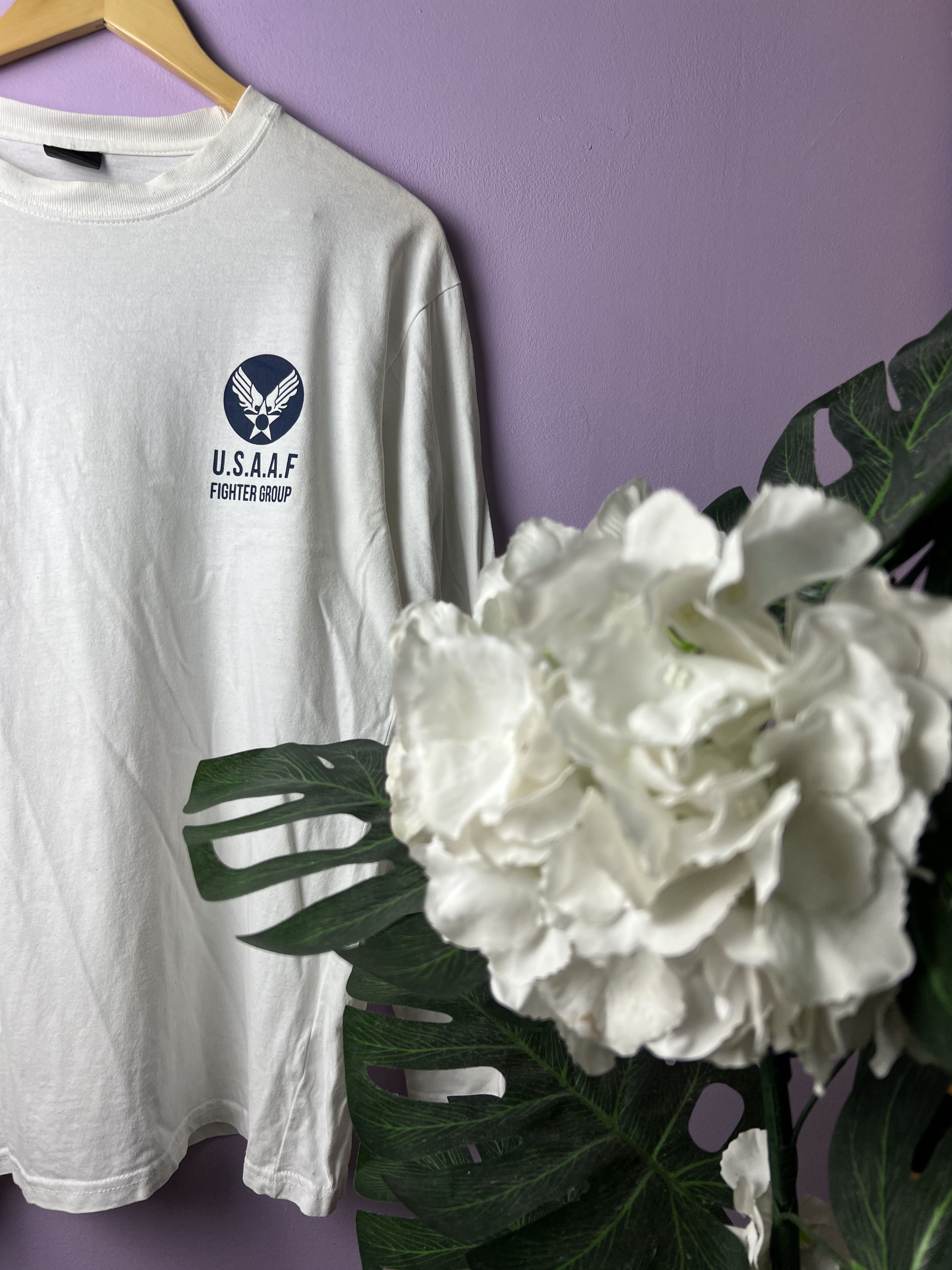 Japanese Brand 🔥Vintage Barcedos Usaaf Fighter LS Tees Size US M / EU 48-50 / 2 - 5 Thumbnail