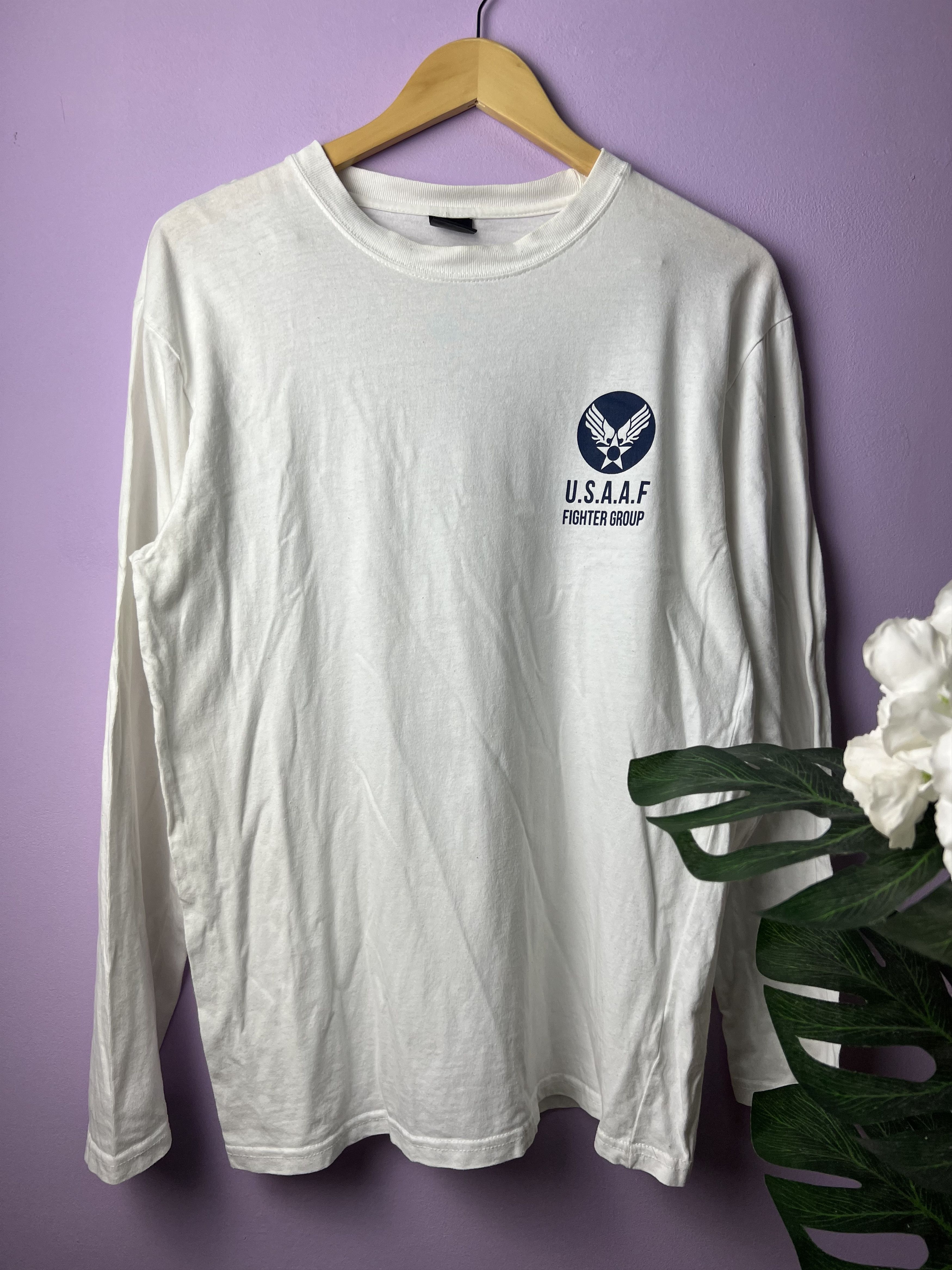 Japanese Brand 🔥Vintage Barcedos Usaaf Fighter LS Tees Size US M / EU 48-50 / 2 - 3 Thumbnail
