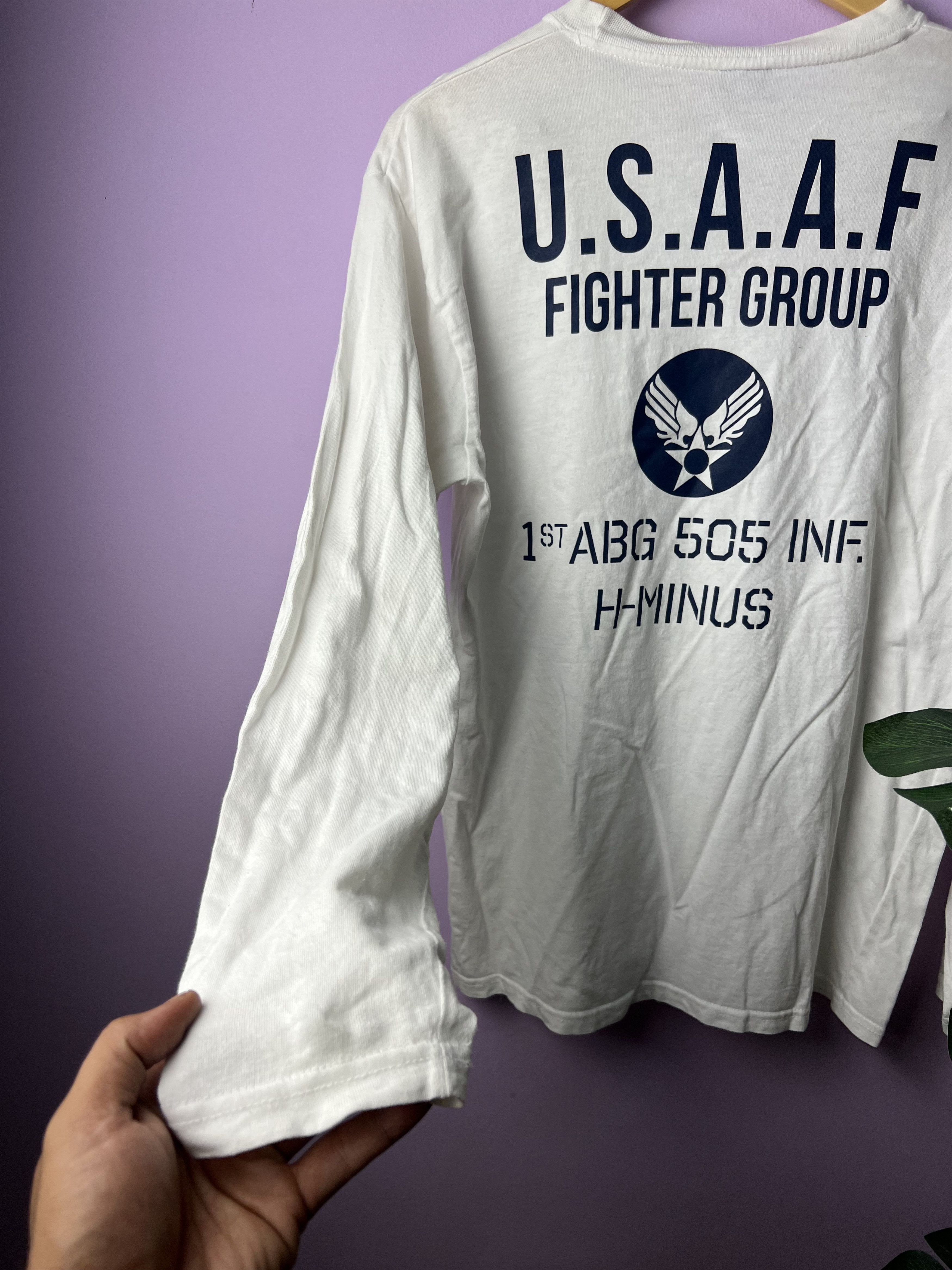 Japanese Brand 🔥Vintage Barcedos Usaaf Fighter LS Tees Size US M / EU 48-50 / 2 - 9 Thumbnail