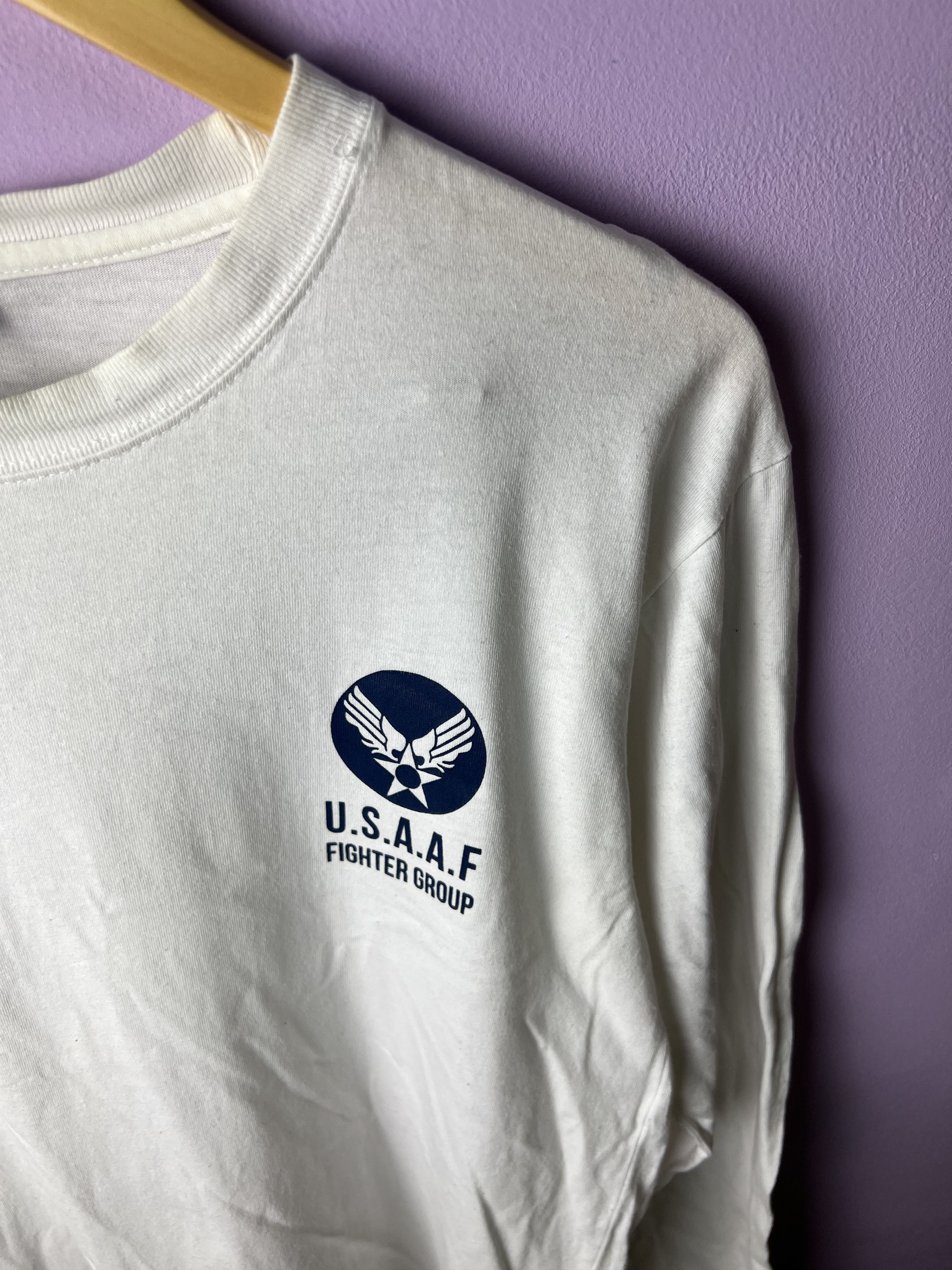 Japanese Brand 🔥Vintage Barcedos Usaaf Fighter LS Tees Size US M / EU 48-50 / 2 - 7 Thumbnail