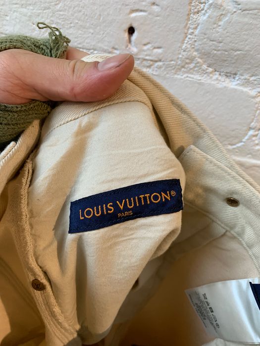 Louis Vuitton Monogram Workwear Denim Carpenter Pants, White, 33