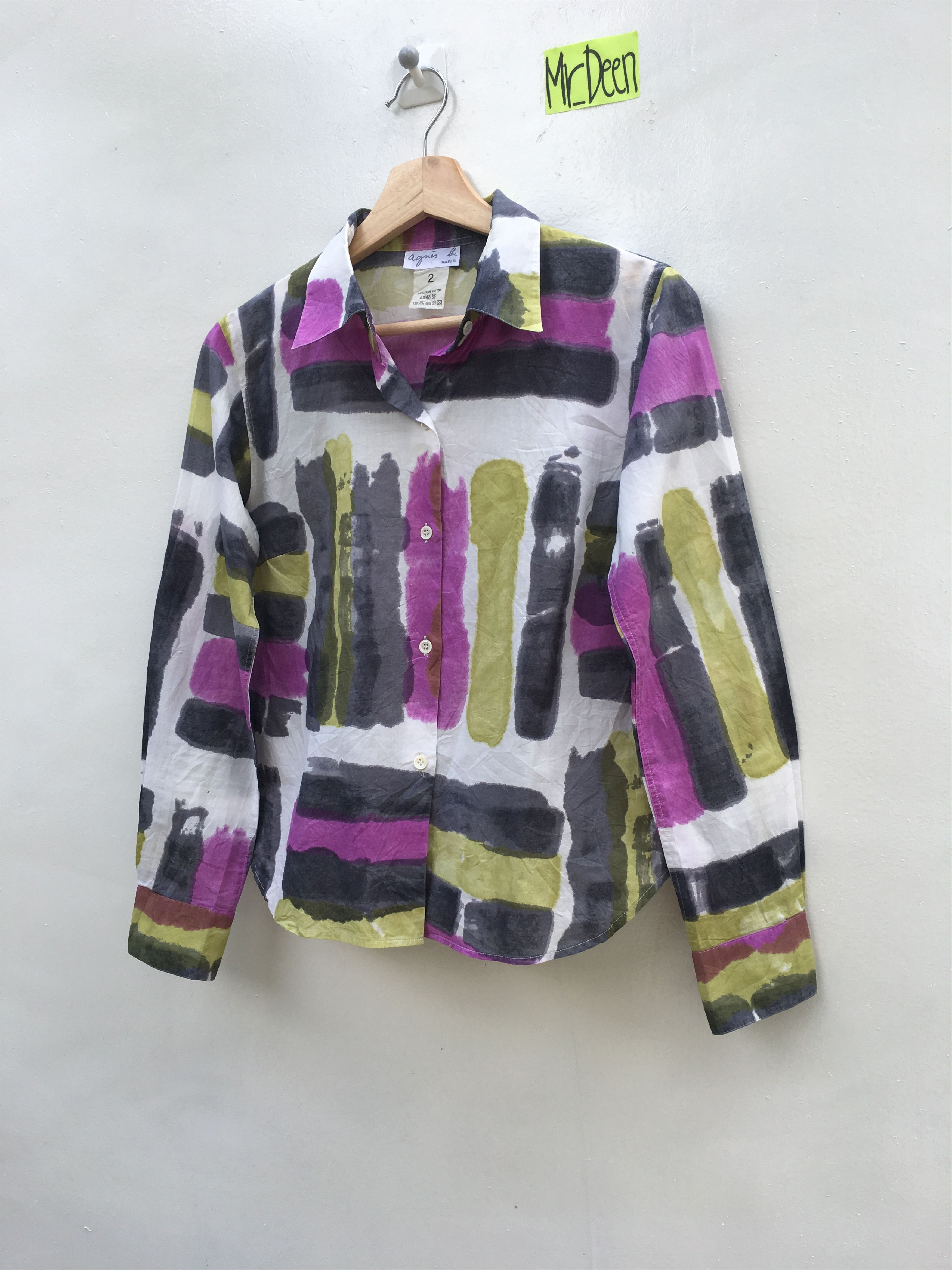 agnes b. Agnes B Tie Dye Longsleeve Button Shirt Size US S / EU 44-46 / 1 - 3 Thumbnail