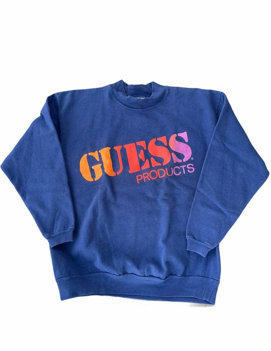 Vintage 1990s Guess Retro Spell Out Crewneck Sweatshirt Size US M / EU 48-50 / 2 - 1 Preview