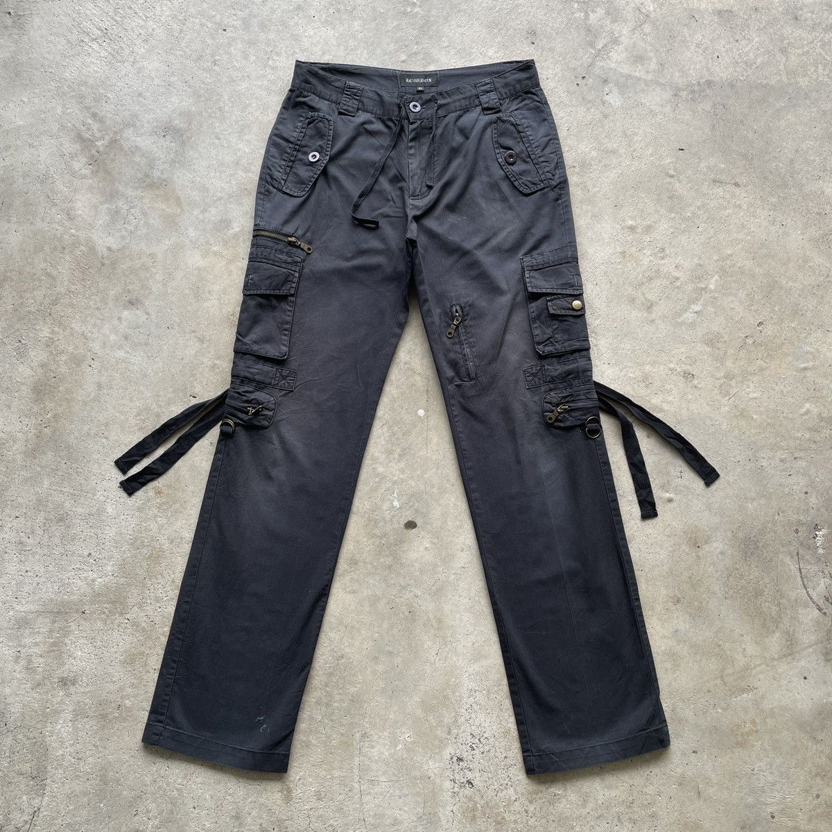 Japanese Brand Vintage Japanese BONDAGE 10 Pocket Faded Cargo Pants Black Size US 30 / EU 46 - 1 Thumbnail