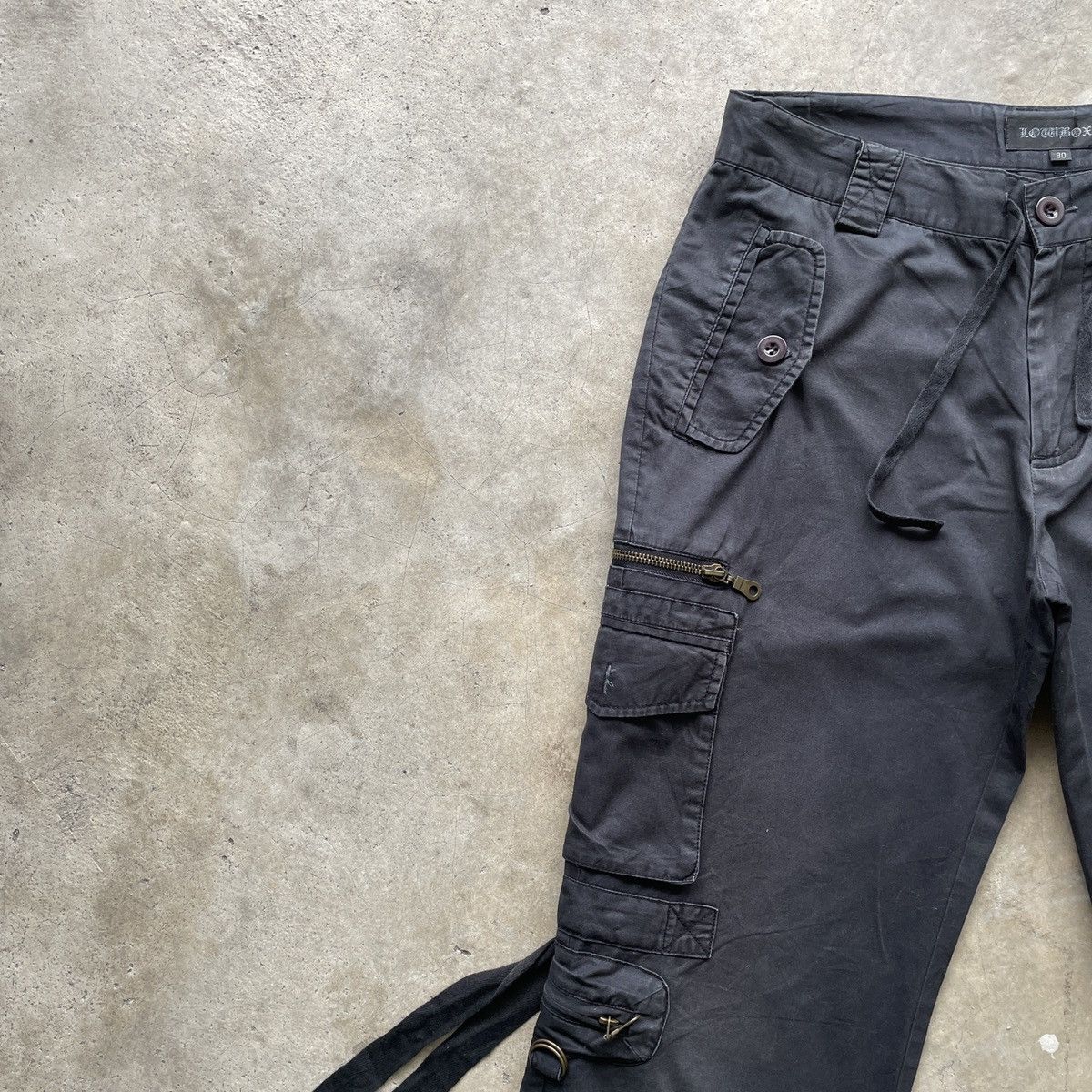Japanese Brand Vintage Japanese BONDAGE 10 Pocket Faded Cargo Pants Black Size US 30 / EU 46 - 5 Thumbnail