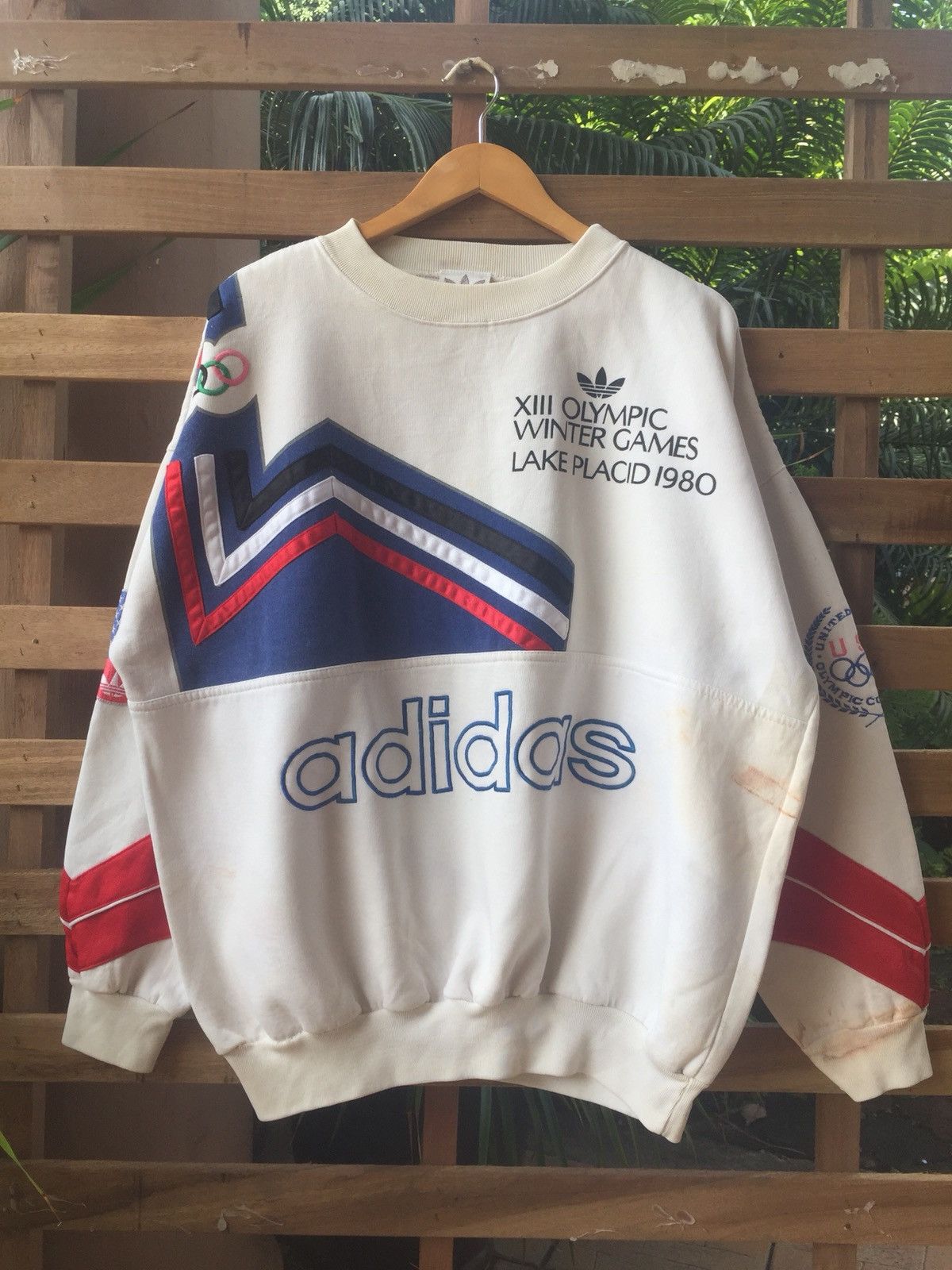 Adidas Vintage 80s Adidas Olympic Sweatshirt Size US L / EU 52-54 / 3 - 3 Thumbnail