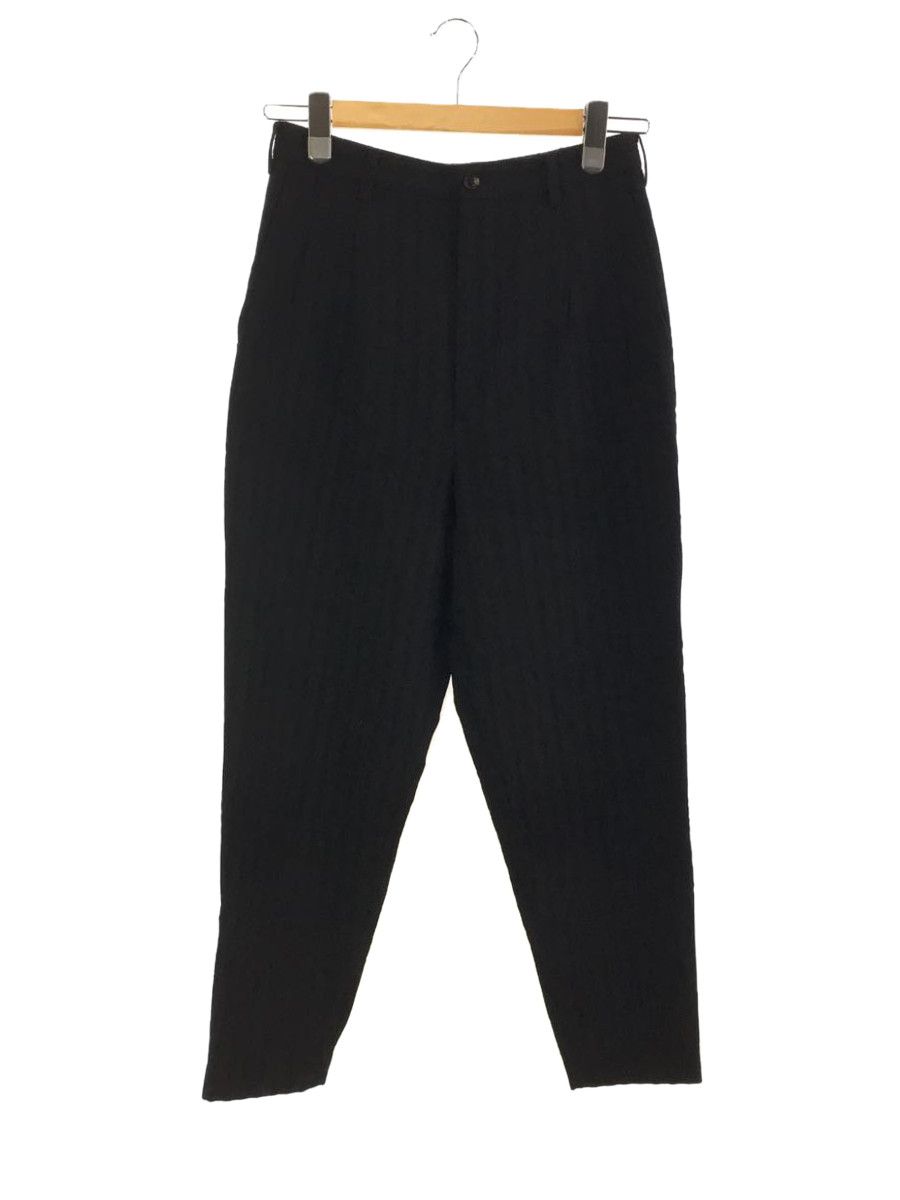 Casual Pants Black Plain Slacks Wool Zip Fly