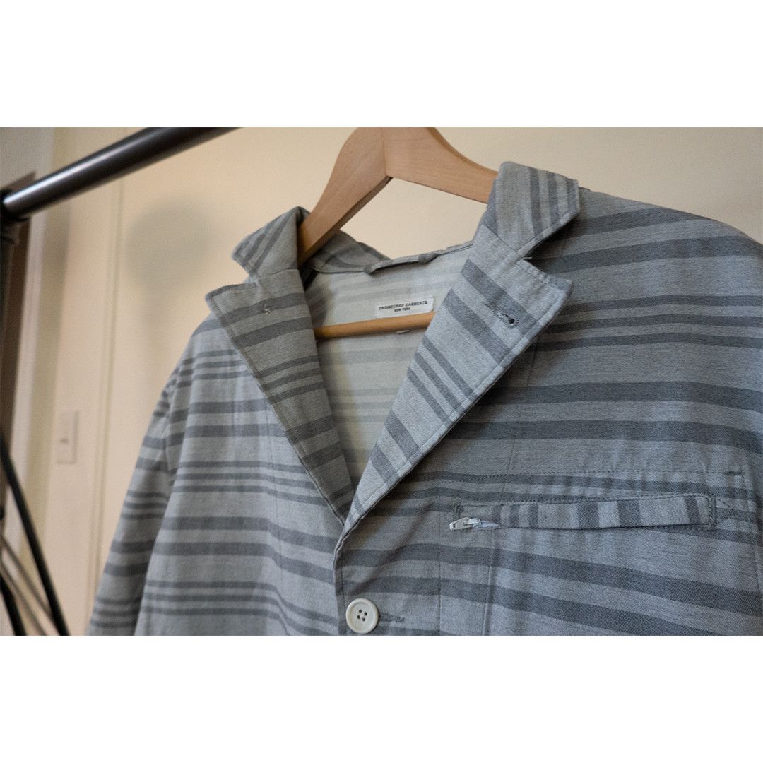 Engineered Garments Grey Striped Jacket Size US M / EU 48-50 / 2 - 3 Thumbnail