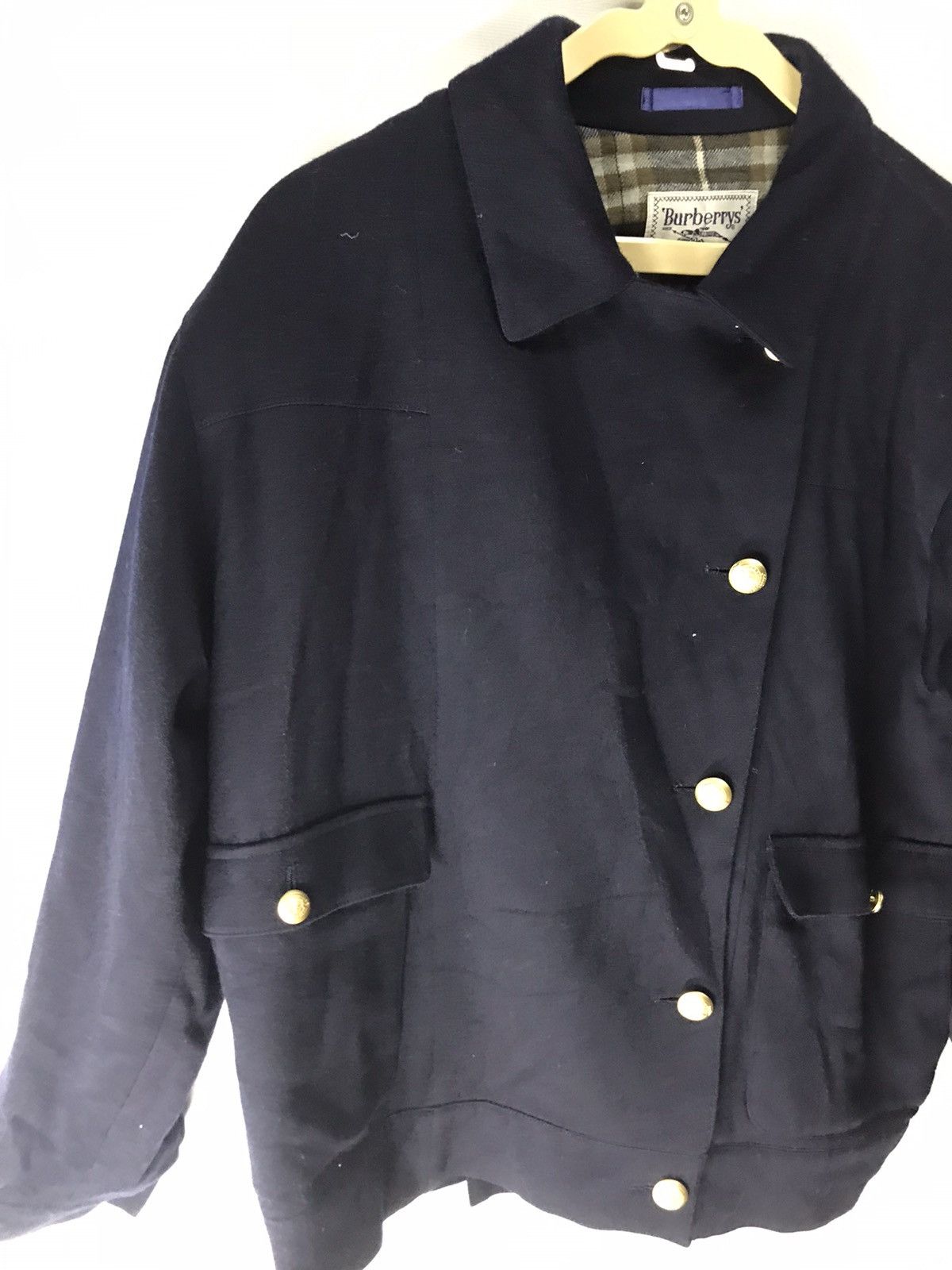Burberry × Vintage Vintage Burberry wool jacket gold button up Size US M / EU 48-50 / 2 - 10 Thumbnail