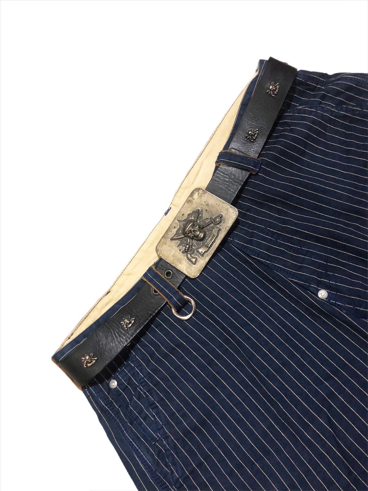 John Galliano Galliano 🇮🇹 Main Line 💀 Brass Buckle Leather Belt Size ONE SIZE - 4 Thumbnail