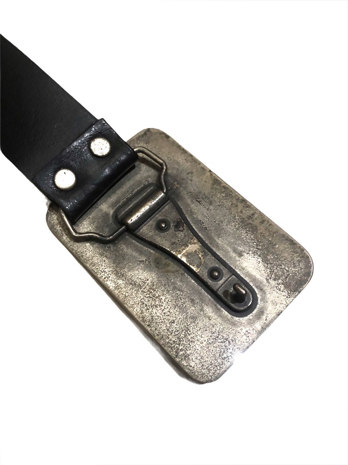 John Galliano Galliano 🇮🇹 Main Line 💀 Brass Buckle Leather Belt Size ONE SIZE - 3 Thumbnail