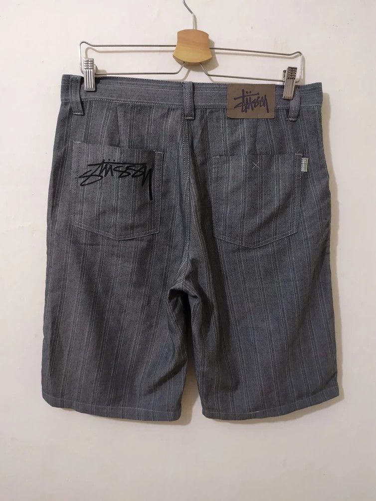 Stussy × Vintage Stussy Short Pants Big Embroidery Logo pin stripe Size US 30 / EU 46 - 1 Thumbnail
