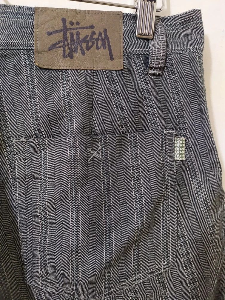 Stussy × Vintage Stussy Short Pants Big Embroidery Logo pin stripe Size US 30 / EU 46 - 3 Thumbnail