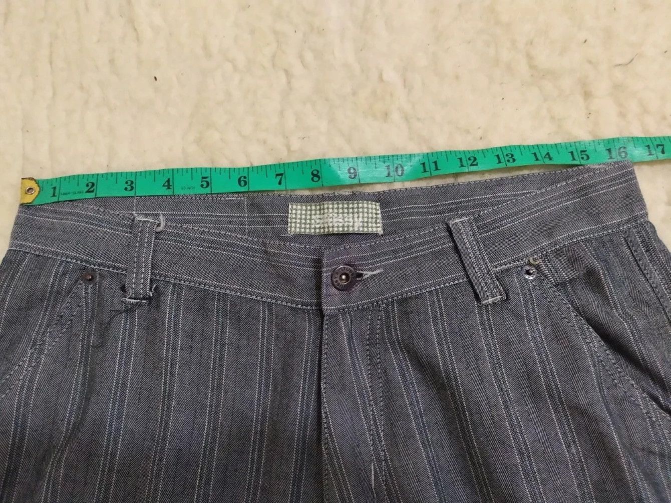 Stussy × Vintage Stussy Short Pants Big Embroidery Logo pin stripe Size US 30 / EU 46 - 13 Thumbnail