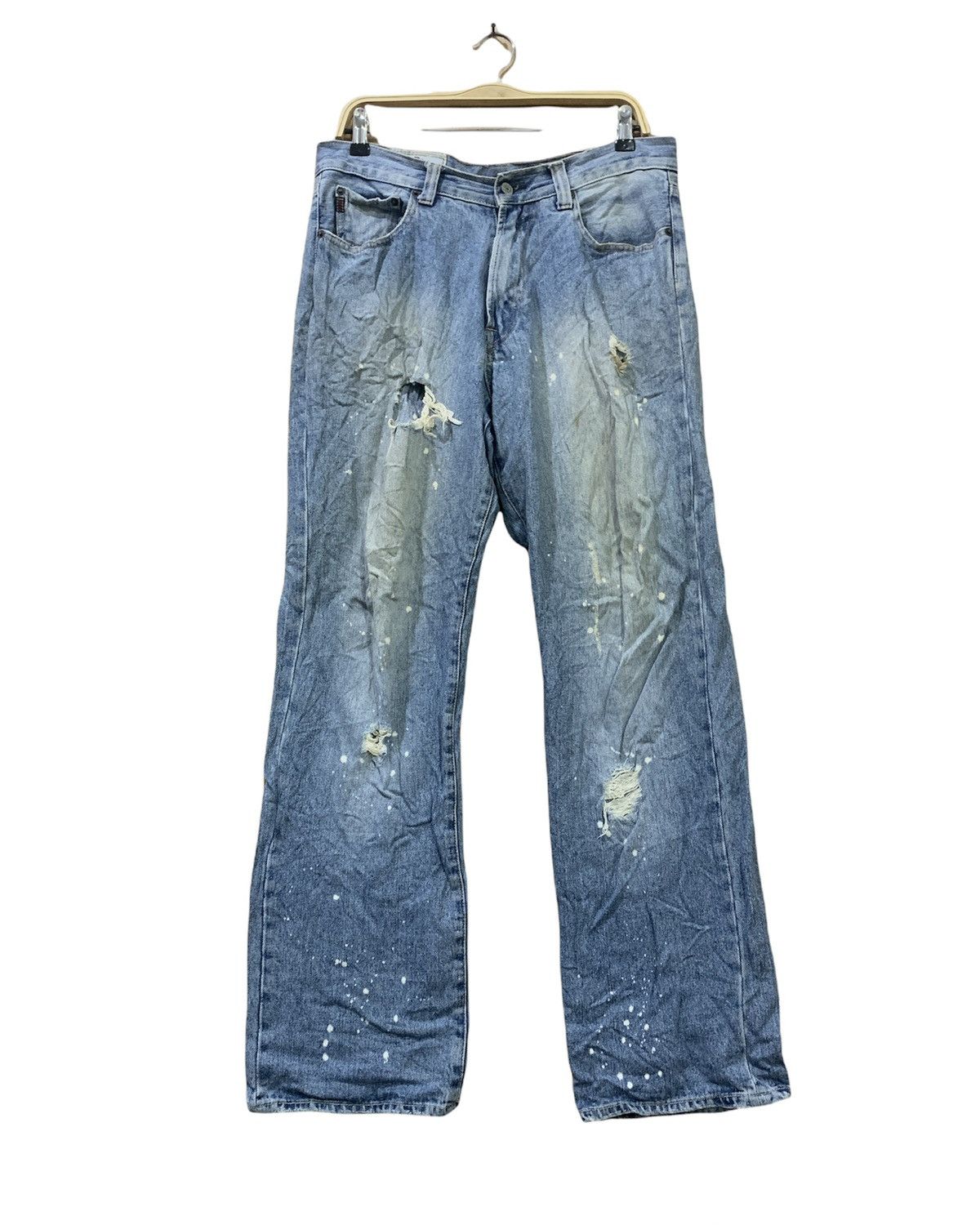 Abercrombie & Fitch AMBERCROMBIE&FITCH 80s Paint Splatter Disstress Denim Jeans Size US 34 / EU 50 - 1 Thumbnail