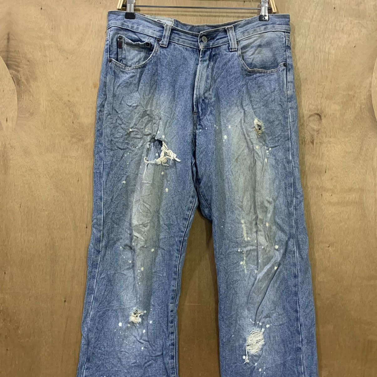 Abercrombie & Fitch AMBERCROMBIE&FITCH 80s Paint Splatter Disstress Denim Jeans Size US 34 / EU 50 - 4 Thumbnail