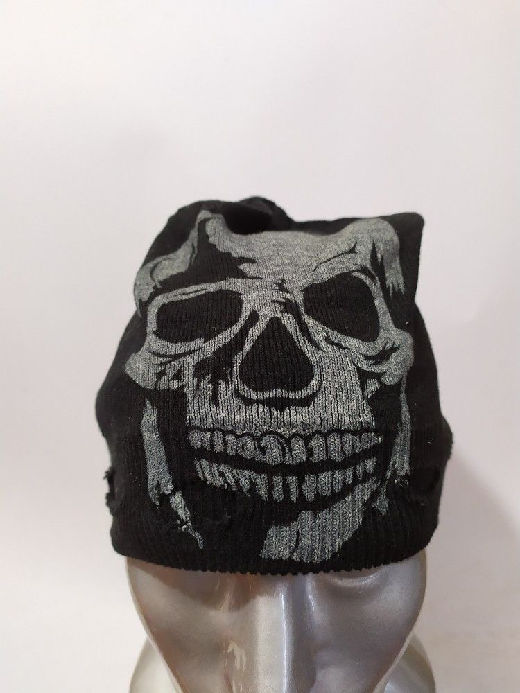 Japanese Brand 🔥Hang Over Japan Skull Distressed Beanie Punk Bondage Hats Size ONE SIZE - 2 Thumbnail