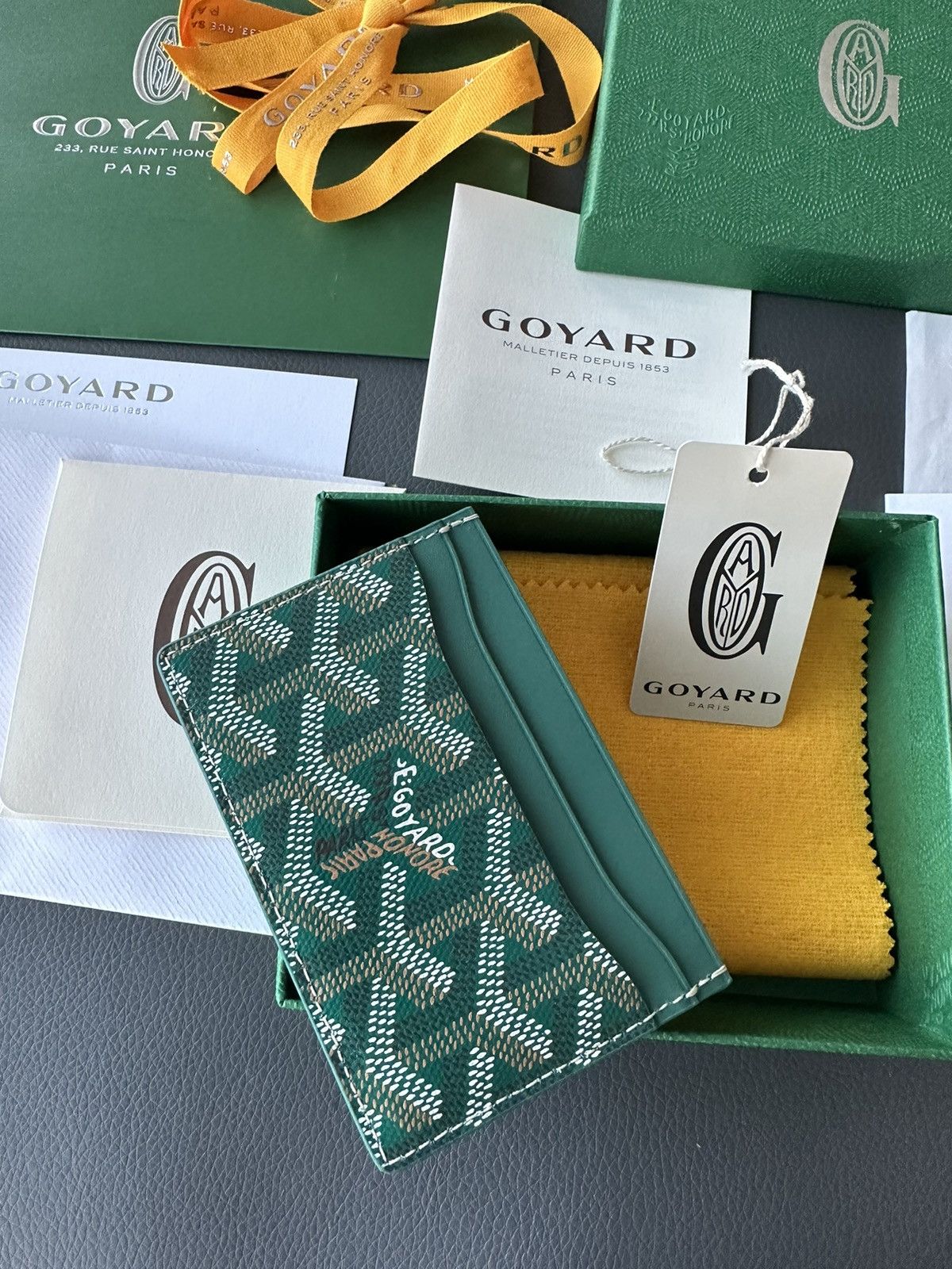 Goyard, Bags, Goyard Money Clip Card Holder Wallet Green With Original  Box