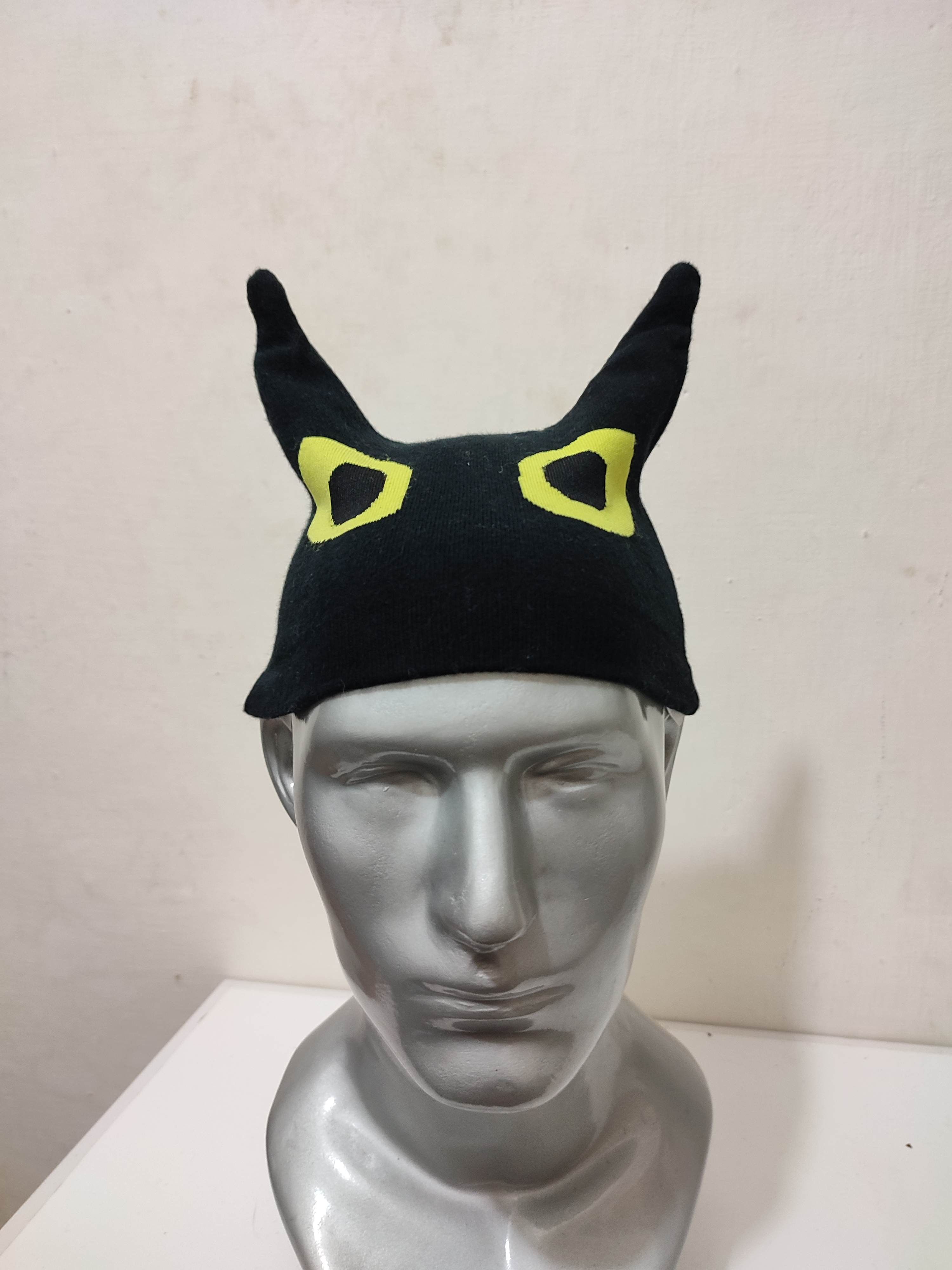 image of Party Party Bunny Horn Devil Beanie Hats in Black, Men's