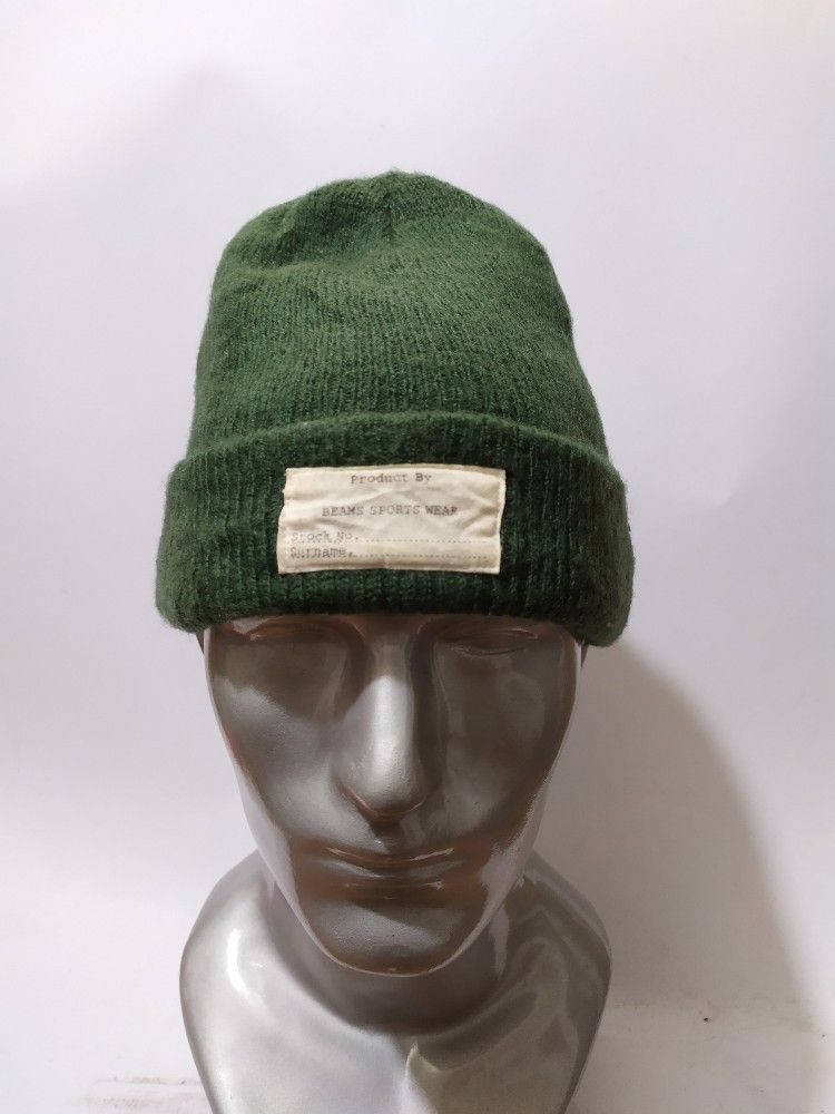 Beams Plus 🔥BEAMS OLIVE BEANIE PATCH MILITARY DESIGN HAT Size ONE SIZE - 1 Thumbnail
