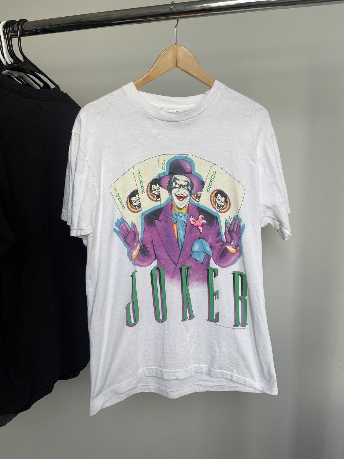 image of Dc Comics x Vintage 1989 The Joker Jack Nicholson Batman Tee Shirt in White, Men's (Size XL)