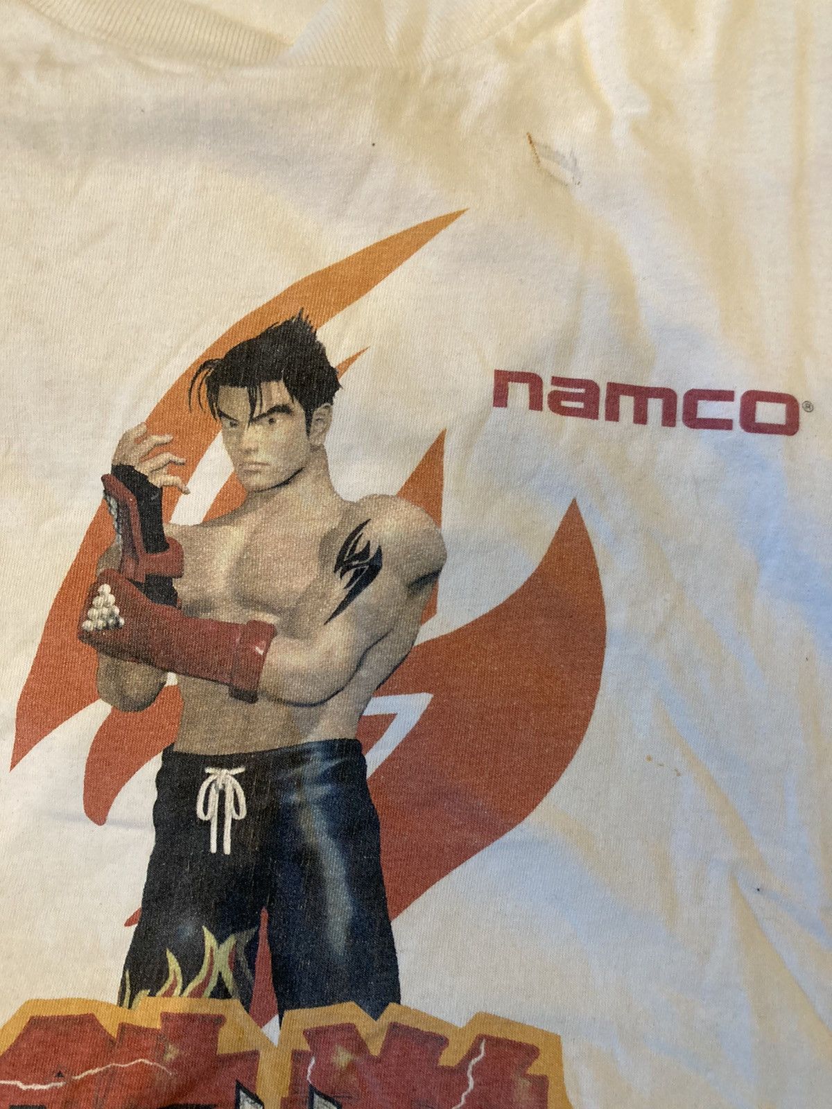 Image of Vintage 90's Jin Kazama Tekken Tee in White, Men's (Size XL)