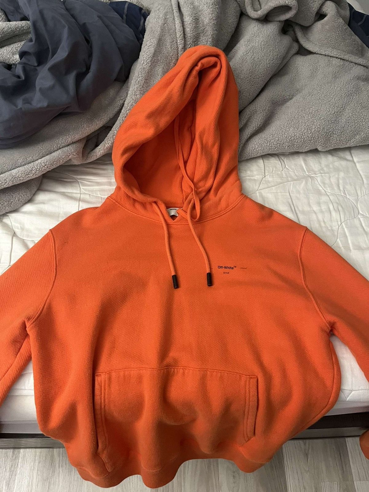 Off white hoodie orange best sale