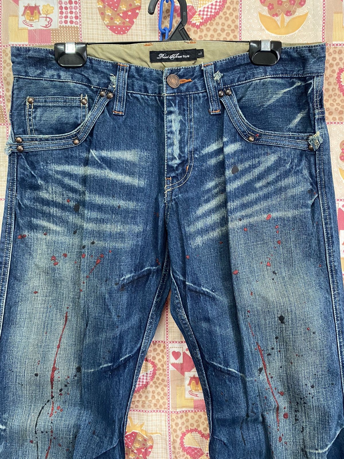 Evisu × Japanese Brand × Momotaro Jeans Flare Jeans Japanese Painter Root Three p116 Size US 33 - 2 Thumbnail