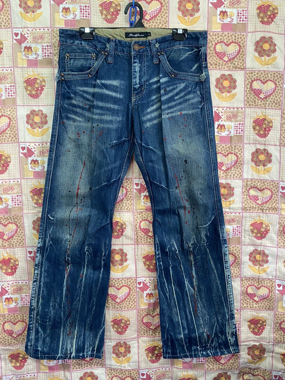 Evisu × Japanese Brand × Momotaro Jeans Flare Jeans Japanese Painter Root Three p116 Size US 33 - 1 Thumbnail