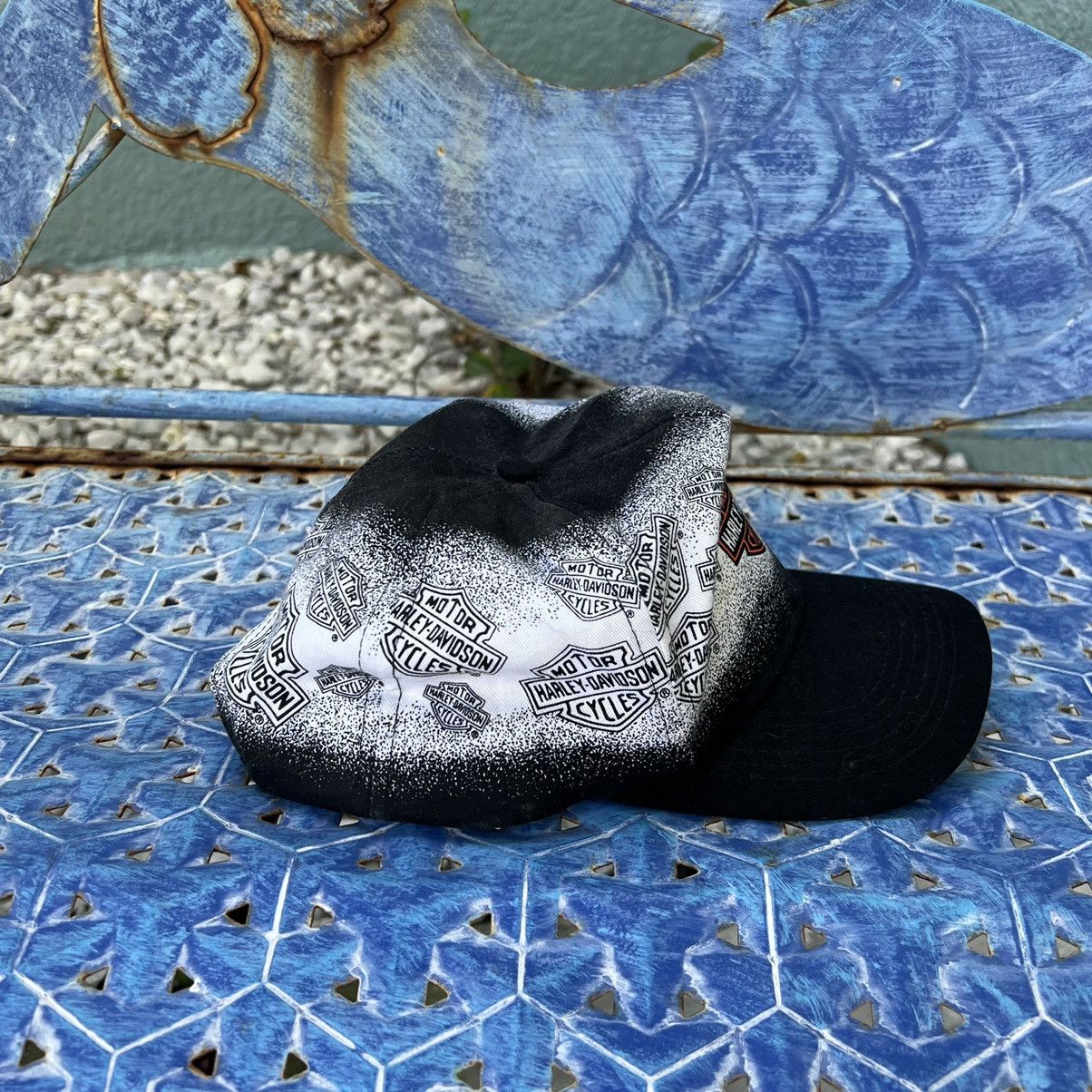 Harley Davidson × Vintage Vintage Rare Harley Davidson Oil Splatter w/ Logo Hat Size ONE SIZE - 5 Thumbnail