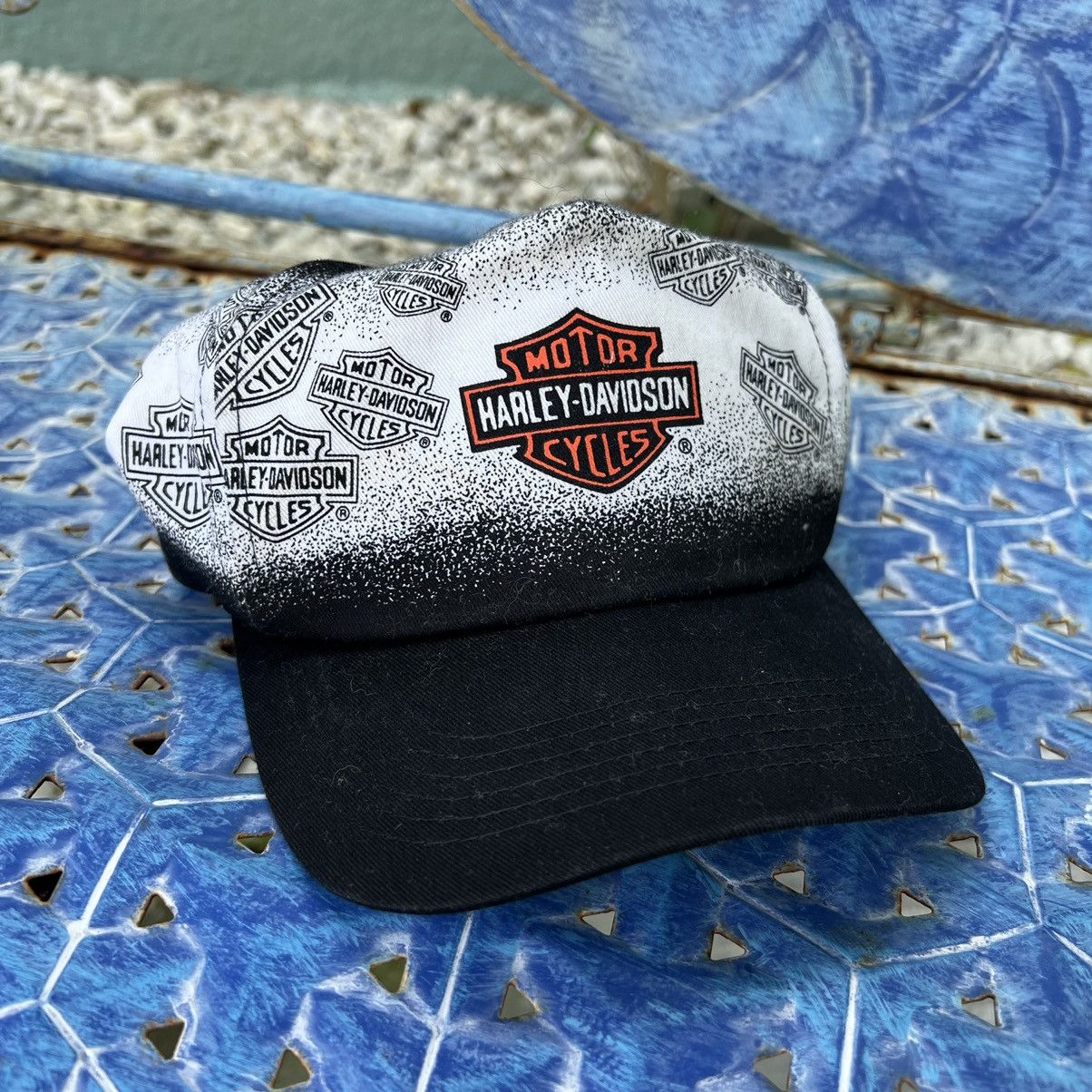 Harley Davidson × Vintage Vintage Rare Harley Davidson Oil Splatter w/ Logo Hat Size ONE SIZE - 1 Thumbnail