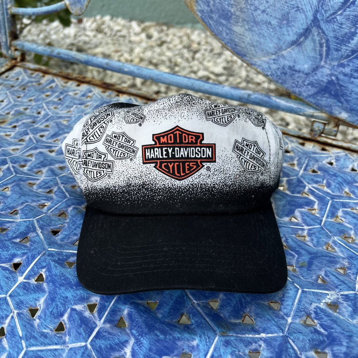 Harley Davidson × Vintage Vintage Rare Harley Davidson Oil Splatter w/ Logo Hat Size ONE SIZE - 2 Thumbnail