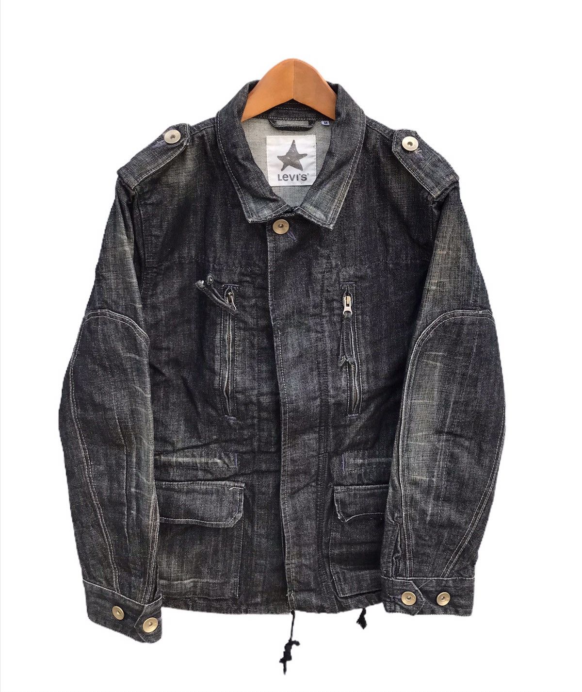 Levi's Vintage Levi’s one star light black military denim jacket Size US M / EU 48-50 / 2 - 1 Thumbnail