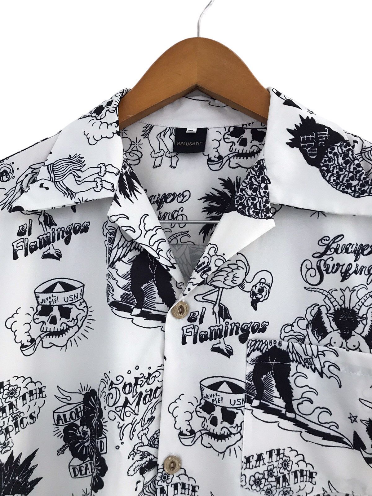 Japanese Brand Rfausntiy Skull Pattern Vector Art Hawaiian Shirt Size US XXL / EU 58 / 5 - 2 Thumbnail