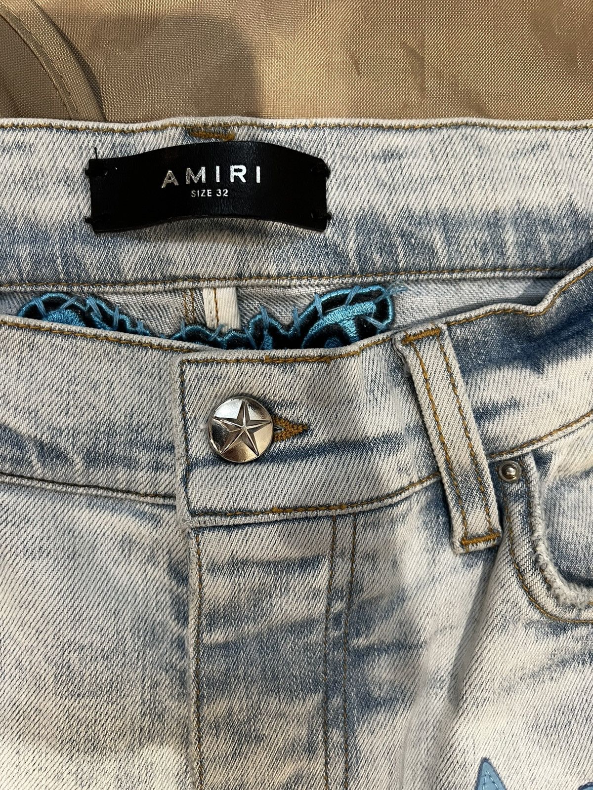 Amiri Amiri x Chemist Sky Indigo & Light Blue Star size 32 $2500 Size US 32 / EU 48 - 2 Thumbnail