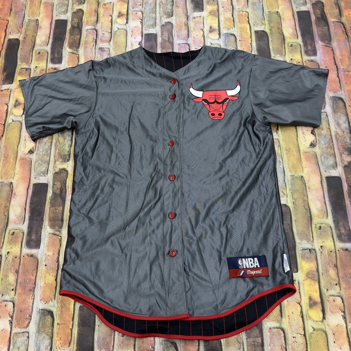 Majestic × NBA × Vintage Vintage Chicago Bulls baseball jersey Size US M / EU 48-50 / 2 - 2 Thumbnail