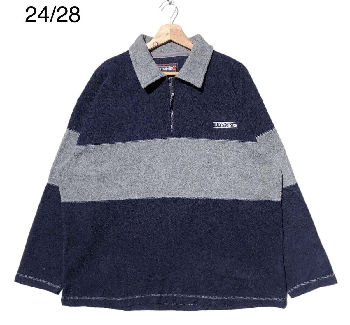 image of Racing x Sports Specialties Lucky Strike Fleece Wool Jacket in Blue Grey, Men's (Size Large)