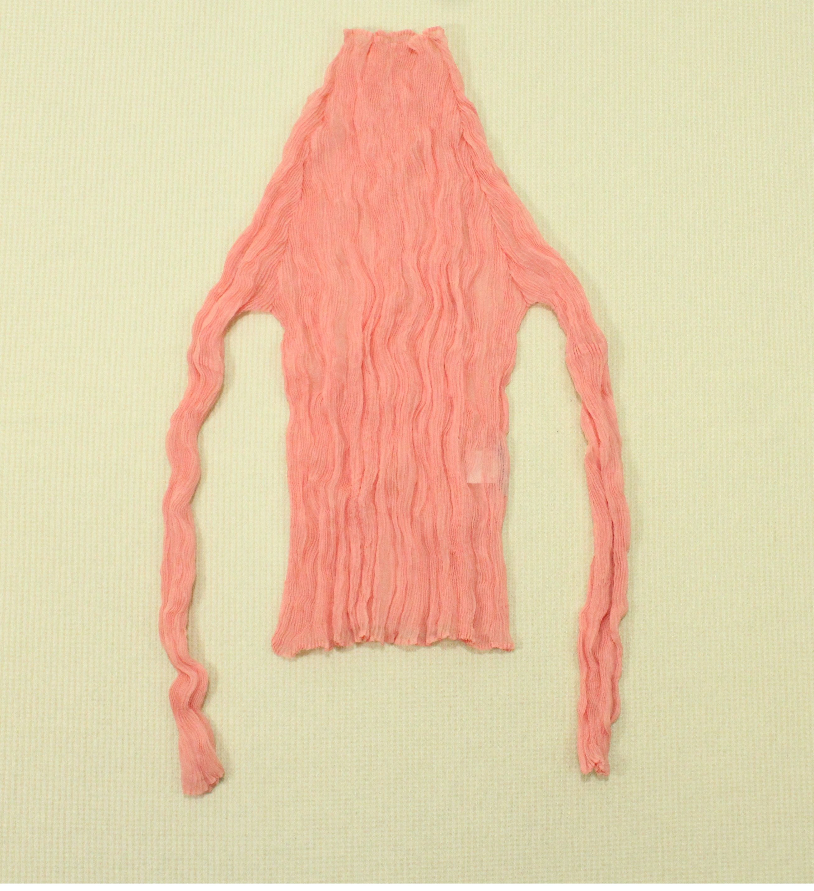 Iconic ISSEY MIYAKE Top Pleated Wrinkled Sheer Japan Size 3