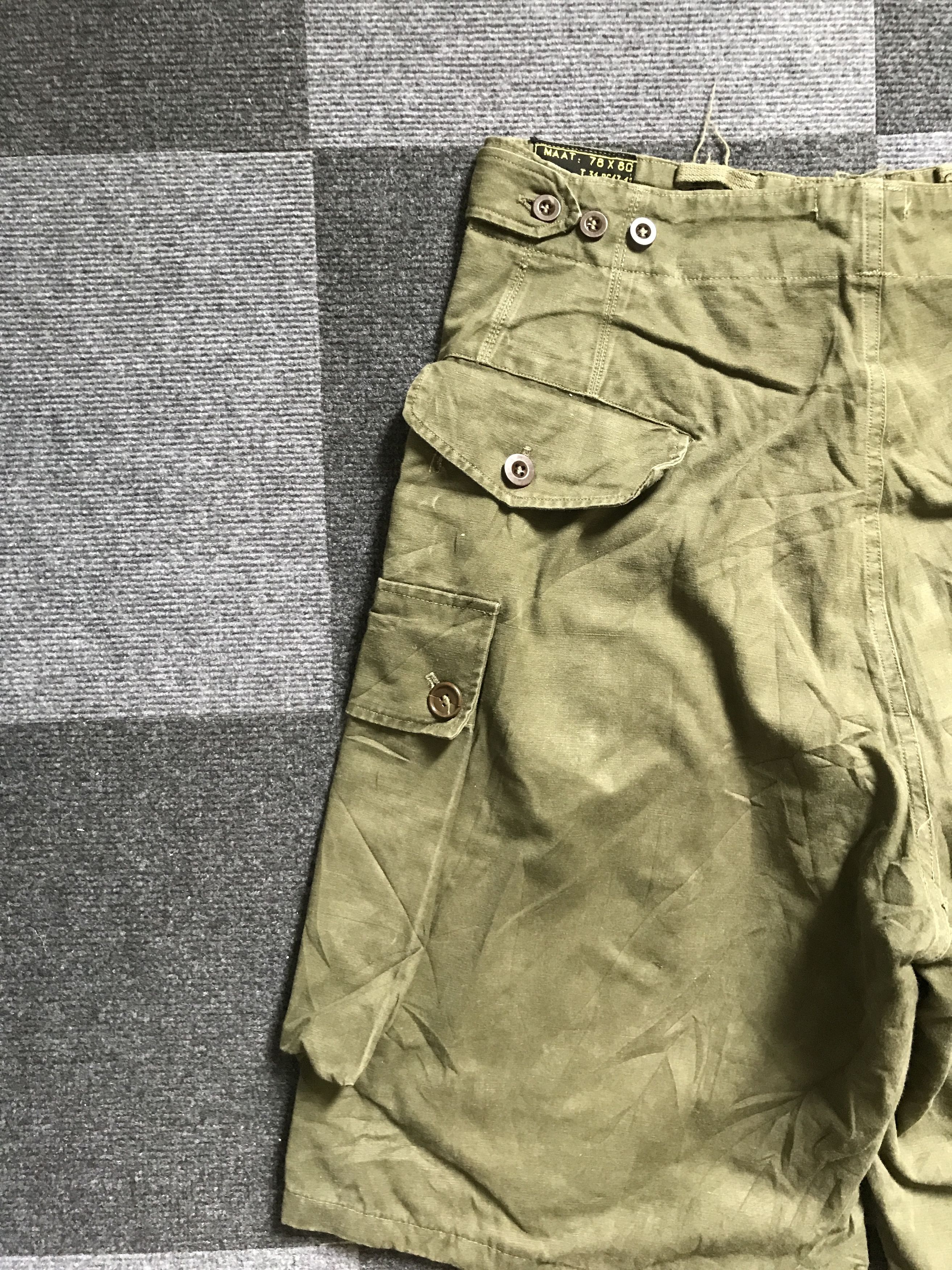Vintage SP14 Vintage 1950s Belgian Army Short Cargo Pant Size US 31 - 7 Thumbnail