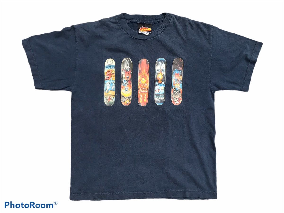 Vintage vintage 90s world industries deck skateboards printed tee Grailed