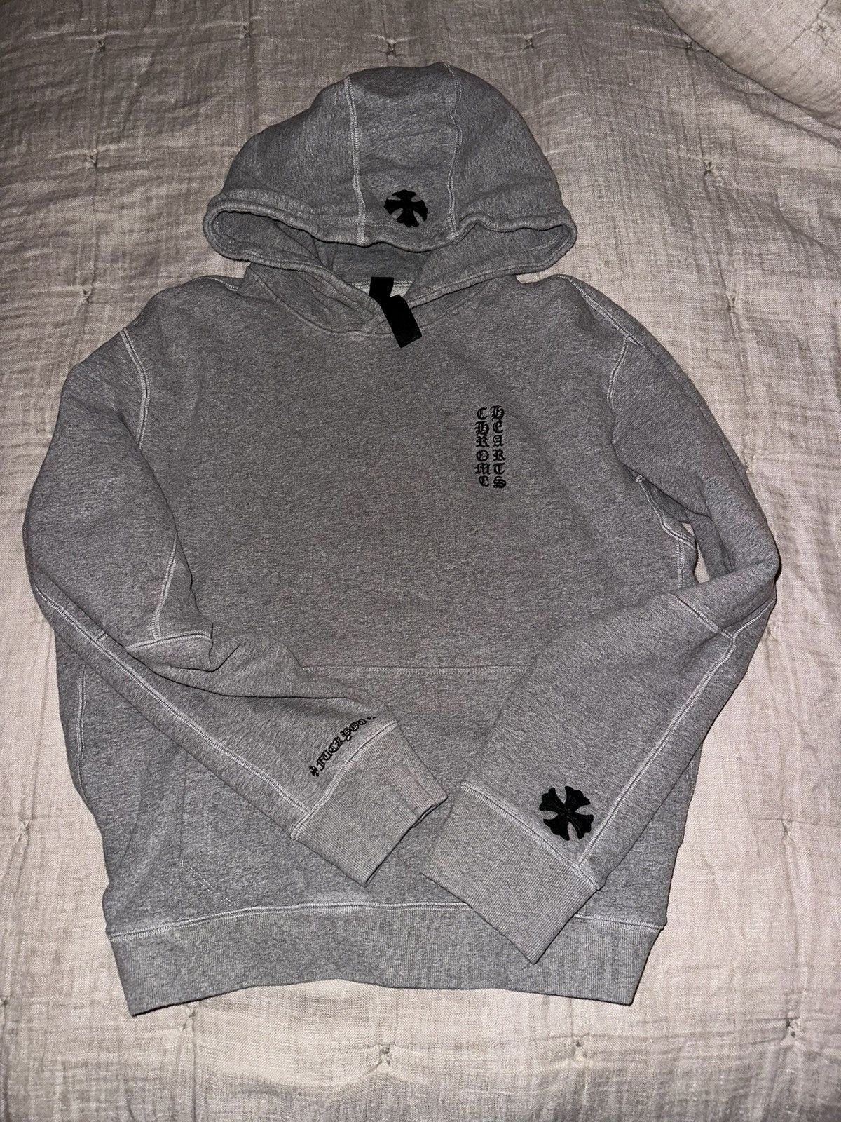 超希少】Chrome Hearts Leather Patch Hoodie Chrome Hearts