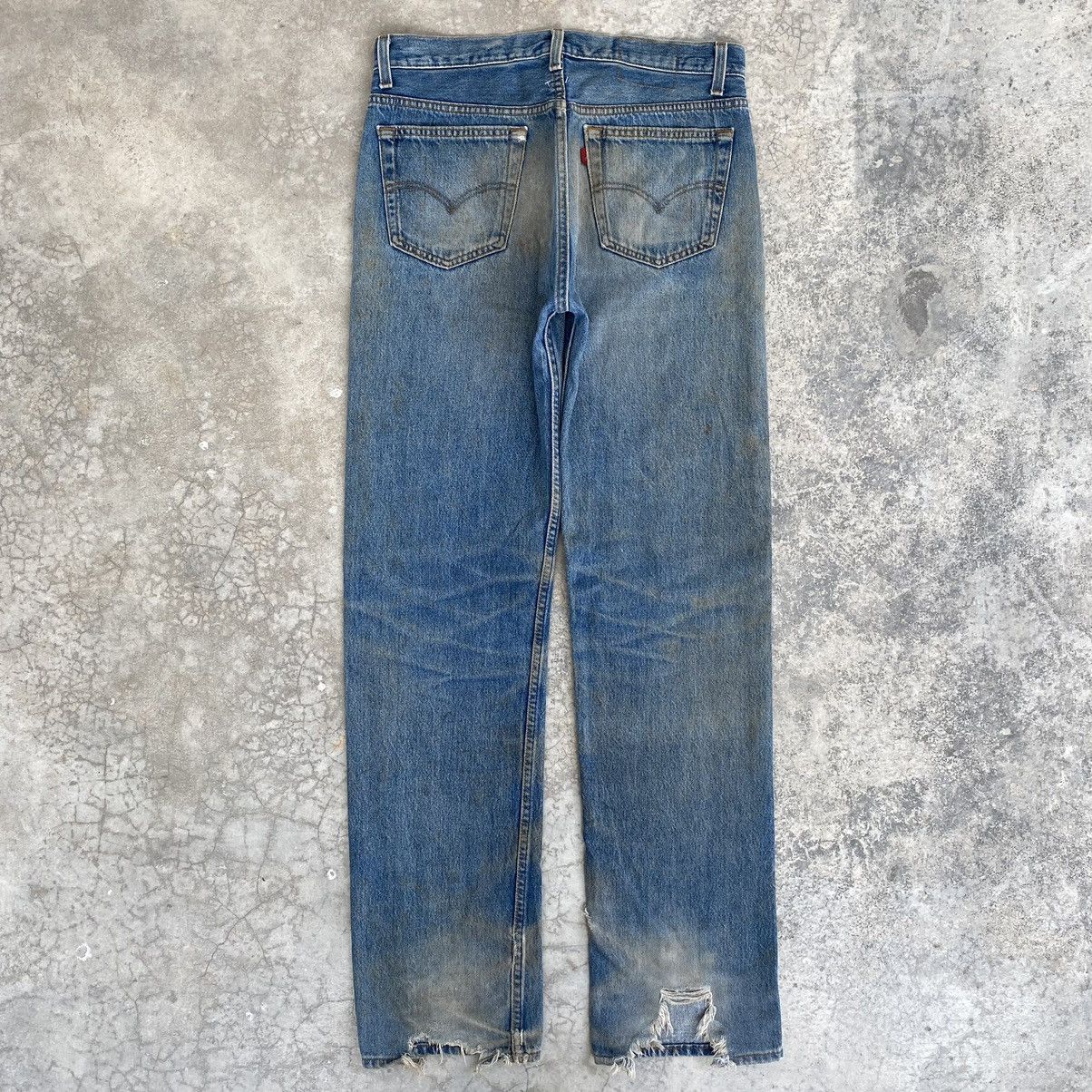 Levi's Vintage 90’s Levis 501 Mud Washed Ripped Denim Jeans Size US 32 / EU 48 - 14 Thumbnail